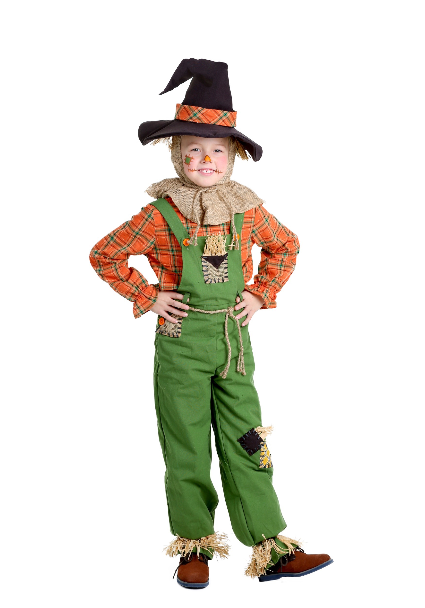 Photos - Fancy Dress FUN Costumes Scarecrow Boy Costume Brown/Green/Orange FUN0244CH
