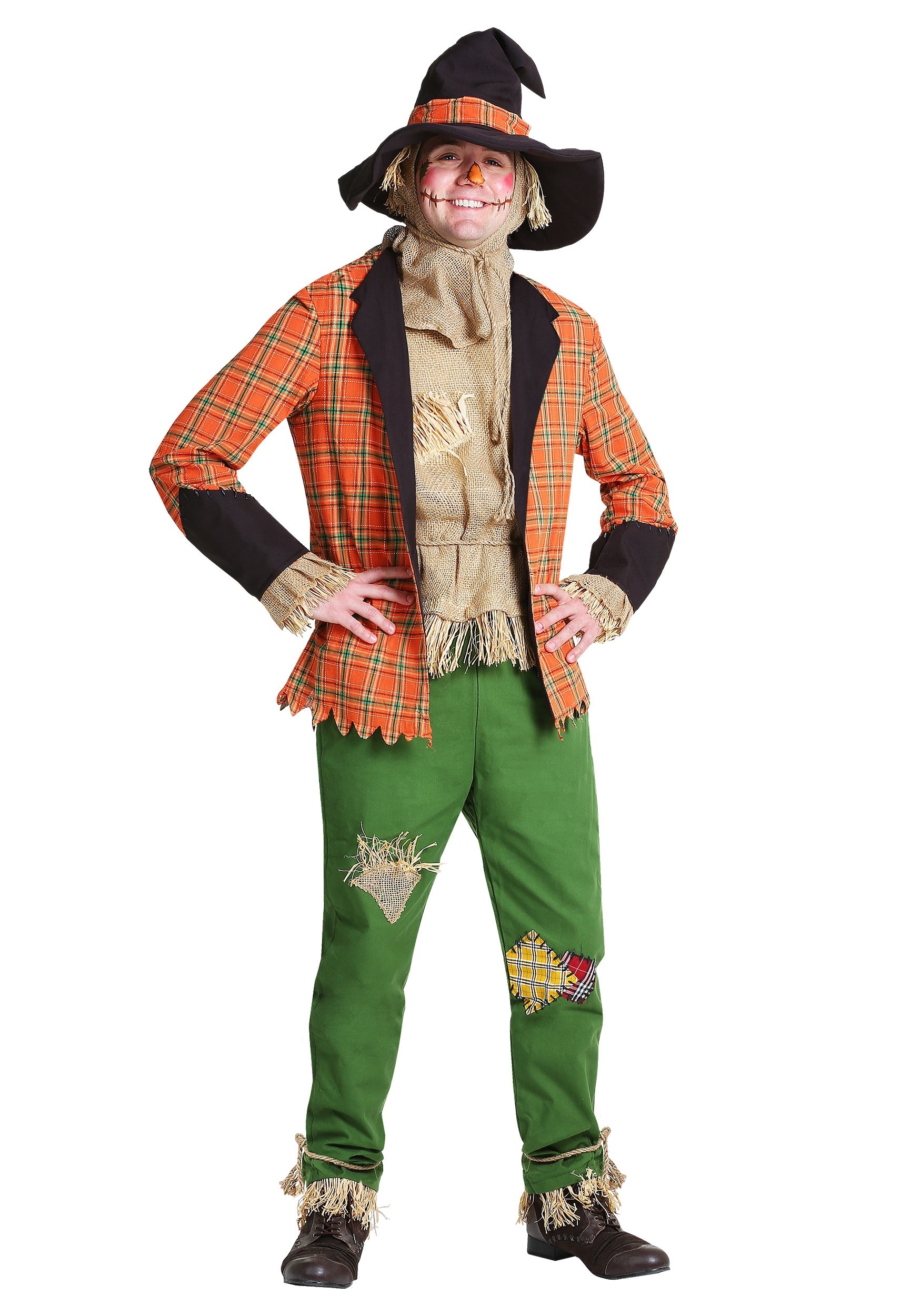 Photos - Fancy Dress FUN Costumes Scarecrow Costume for Men Green/Orange/Beige FUN0245A