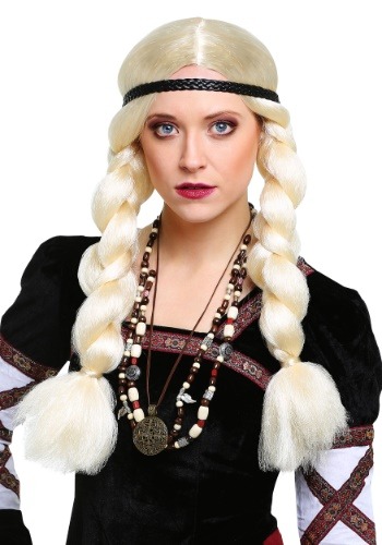 Womens Blonde Viking Wig