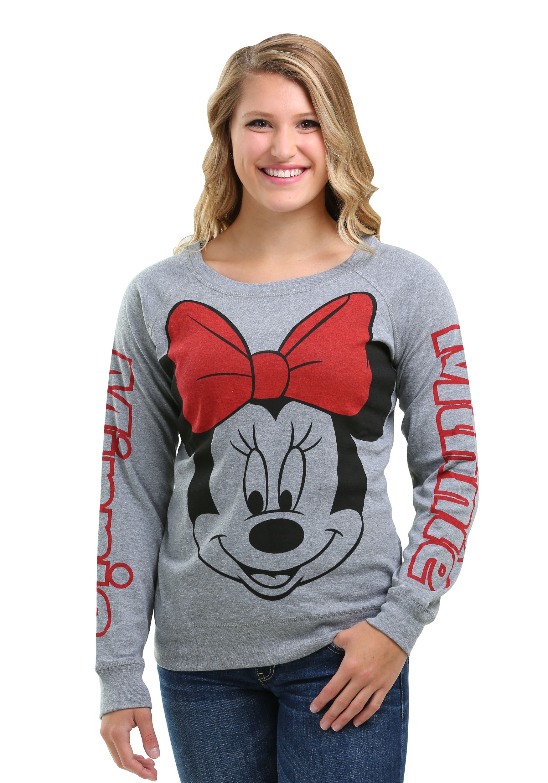 Minnie Mouse Big Face Print Juniors Sweatshirt for Juniors