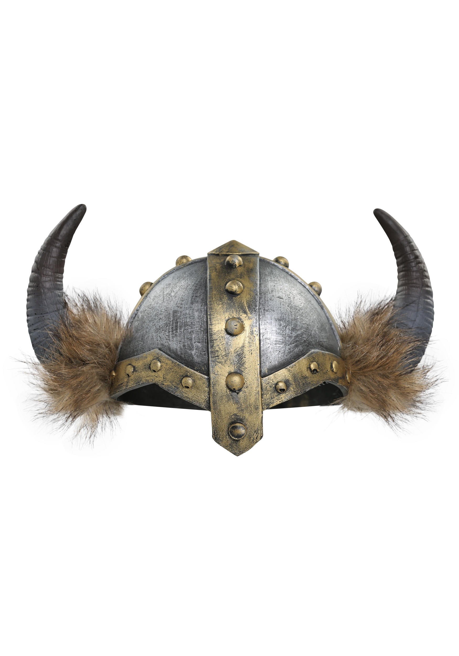 Adult Horned Fur Viking Costume Helmet
