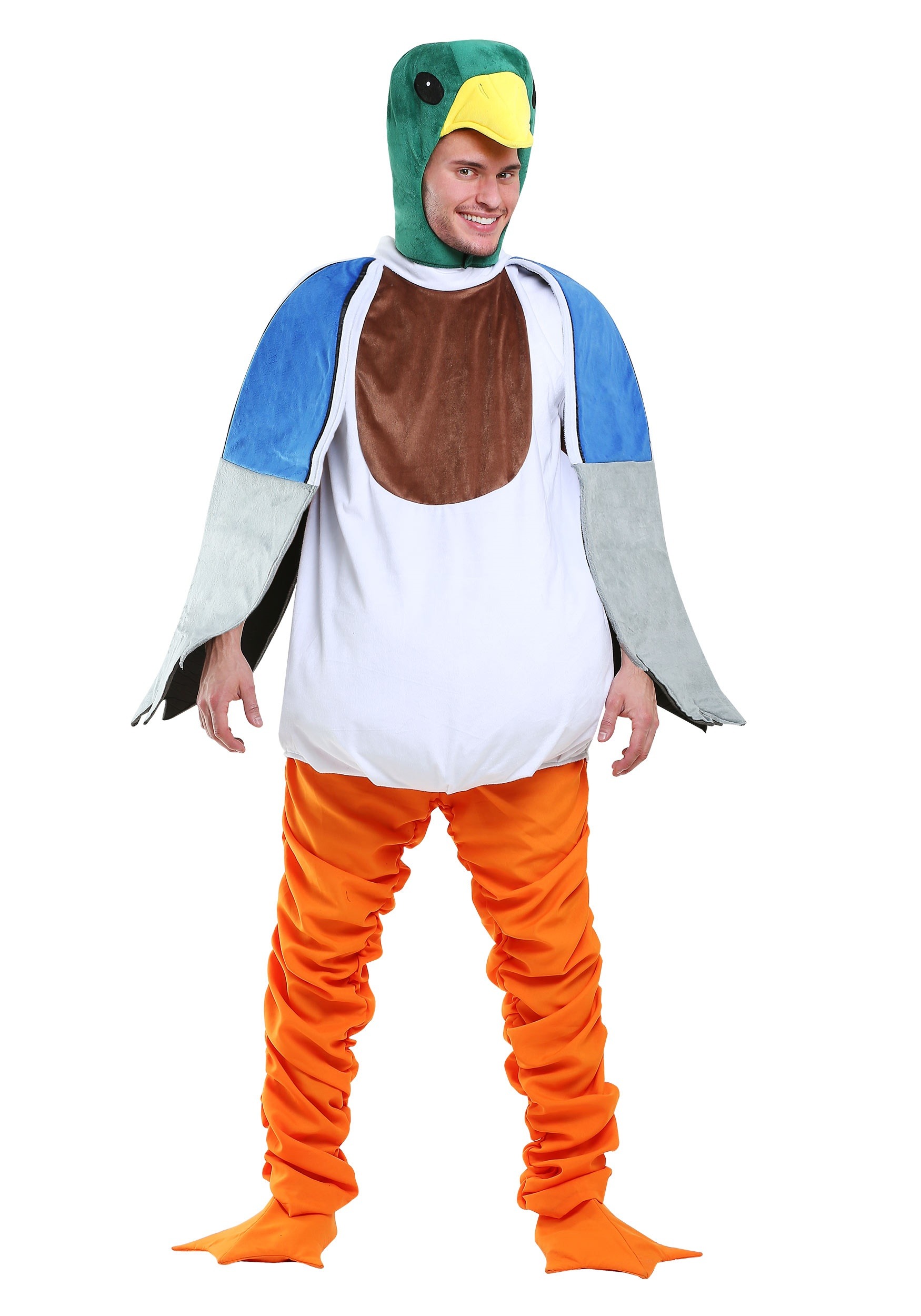 Photos - Fancy Dress FUN Costumes Mallard Duck Costume for Adults Blue/Orange/White FUN