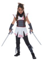 Girls White Ninja Costume 2