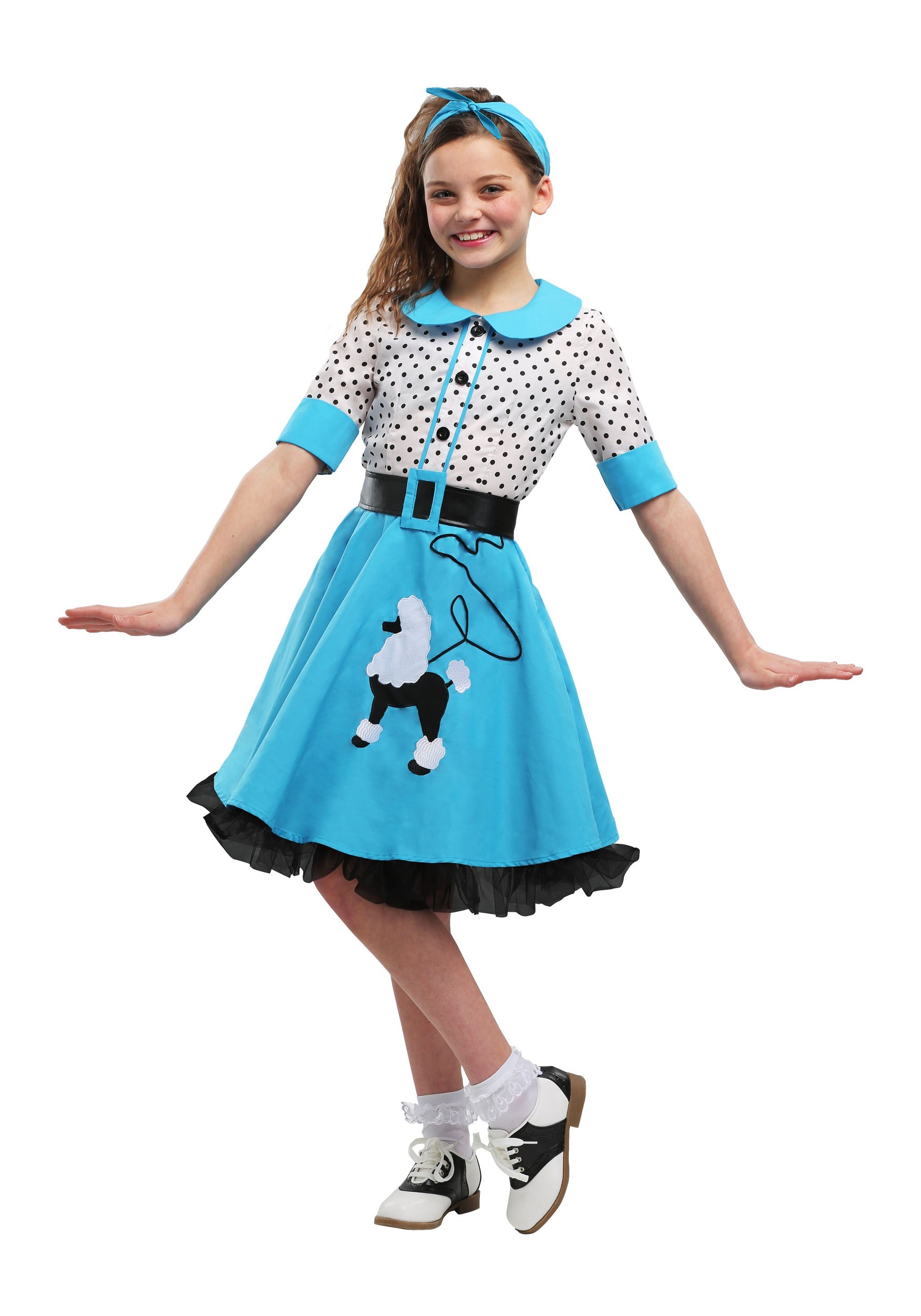 Photos - Fancy Dress FUN Costumes Sock Hop Cutie Costume for Kids Black/Blue/White FUN0