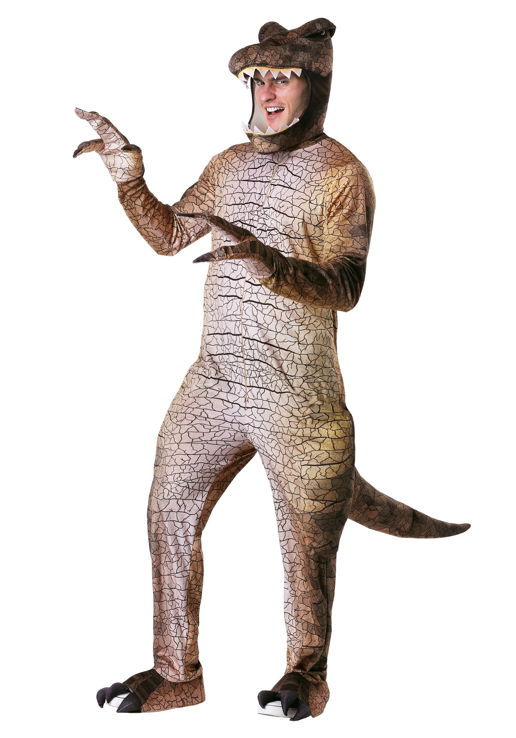 Photos - Fancy Dress T-Rex FUN Costumes Prehistoric  Costume for Men Brown FUN0672AD 