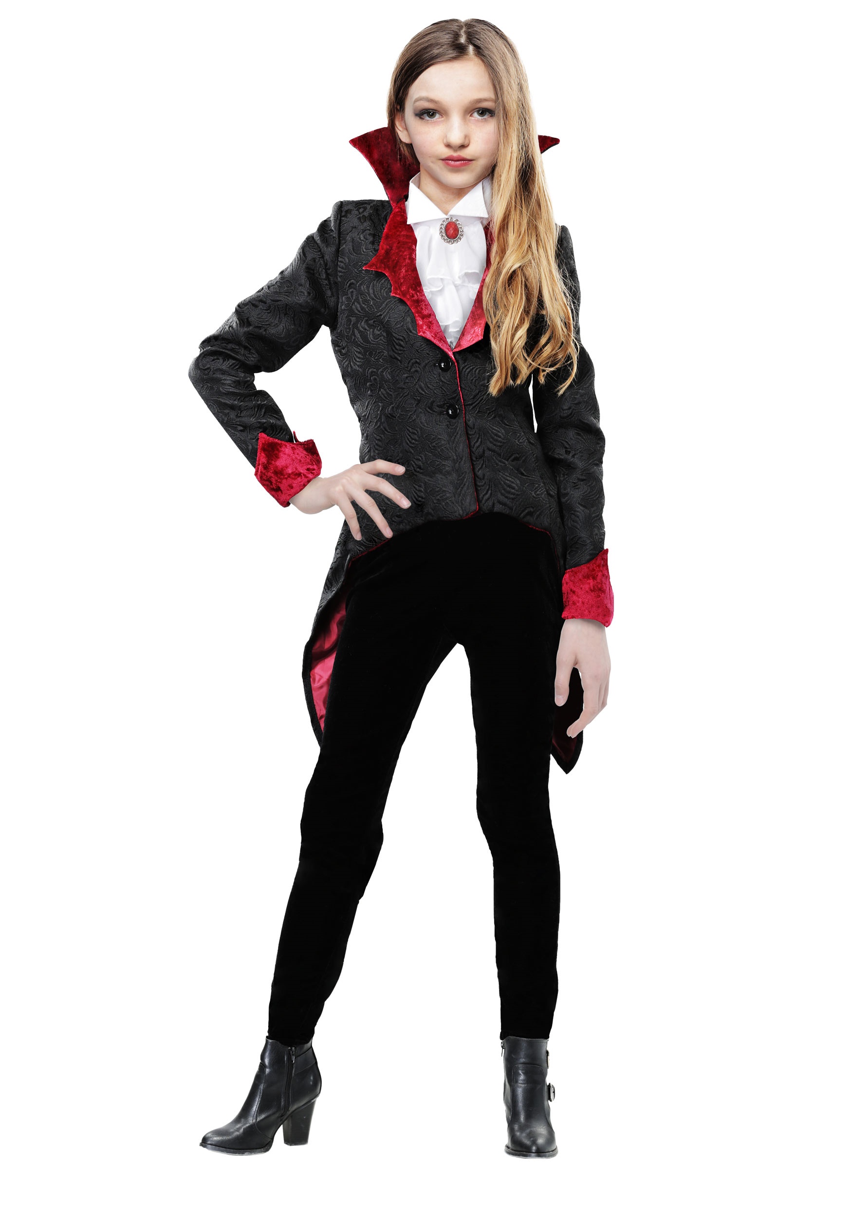 Photos - Fancy Dress FUN Costumes Dashing Vampiress Girl's Costume Black/Red/White FUN3