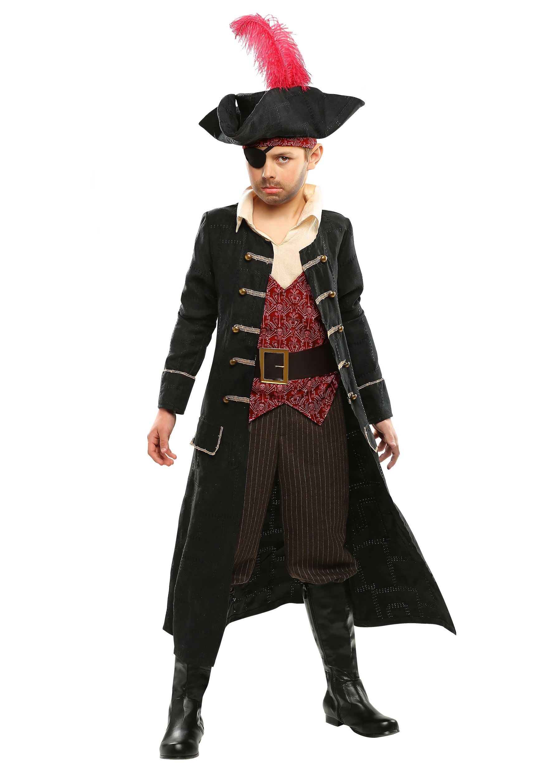 Photos - Fancy Dress SHIP FUN Costumes  Captain Costume for Boys Black/Red/Brown FUN6282 