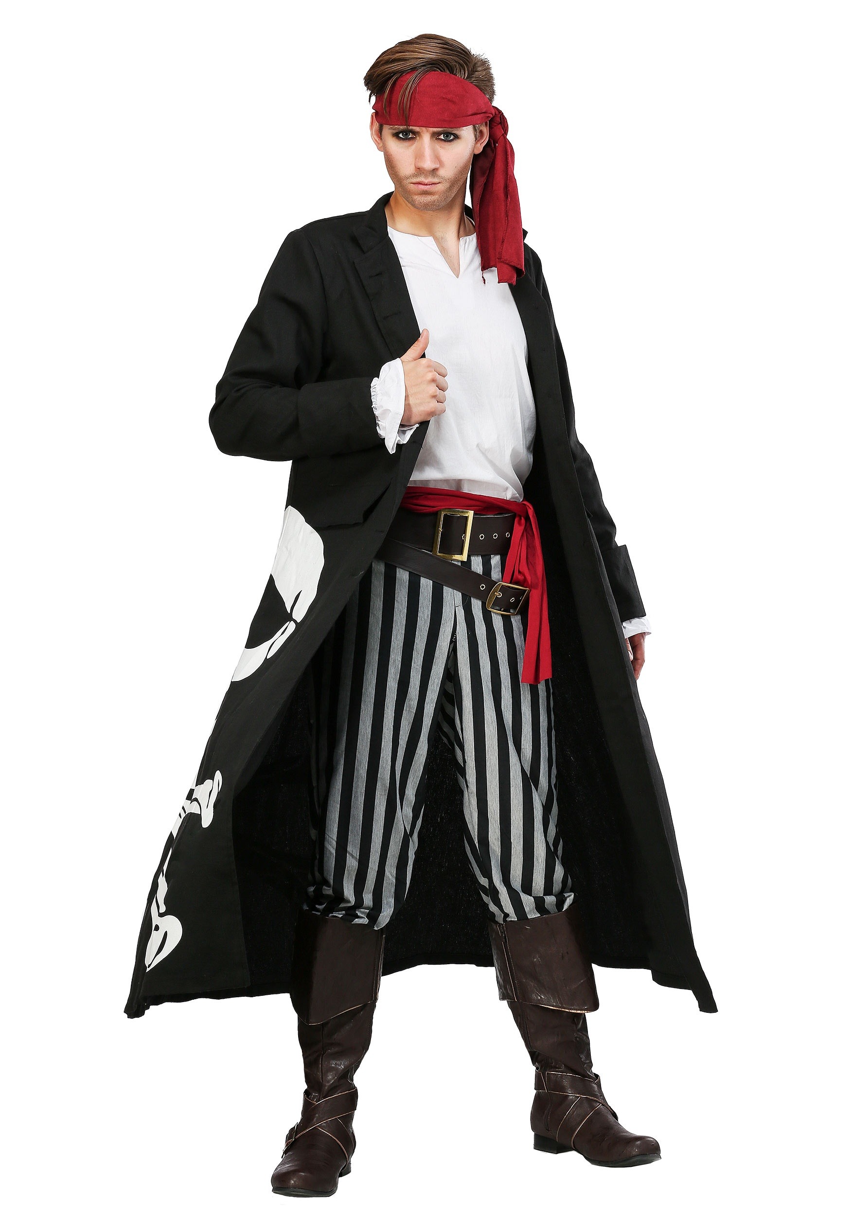 Pirate Flag Captain Plus Size Mens Costume | Exclusive Pirate Costumes