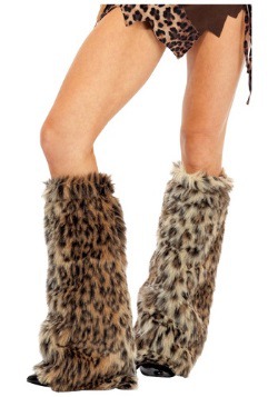 Women's Animal Print Furry Leg Warmers