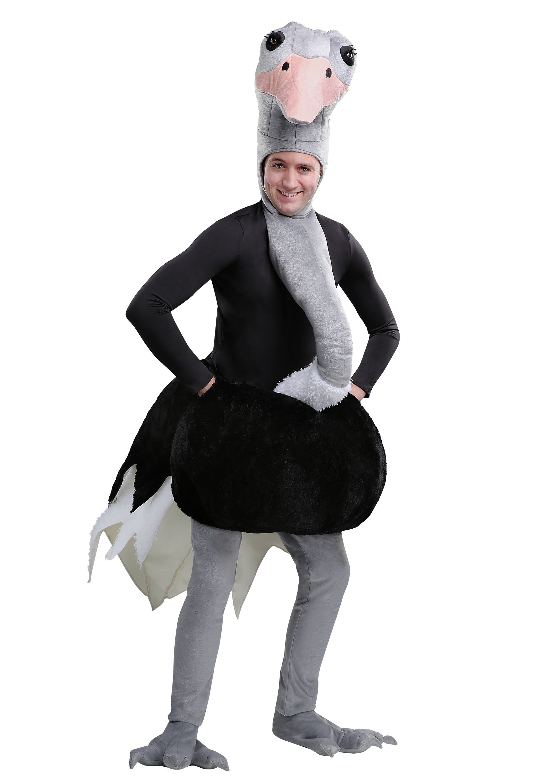 Photos - Fancy Dress FUN Costumes Ostrich Adult Costume | Animal Costumes Black/Gray FUN682