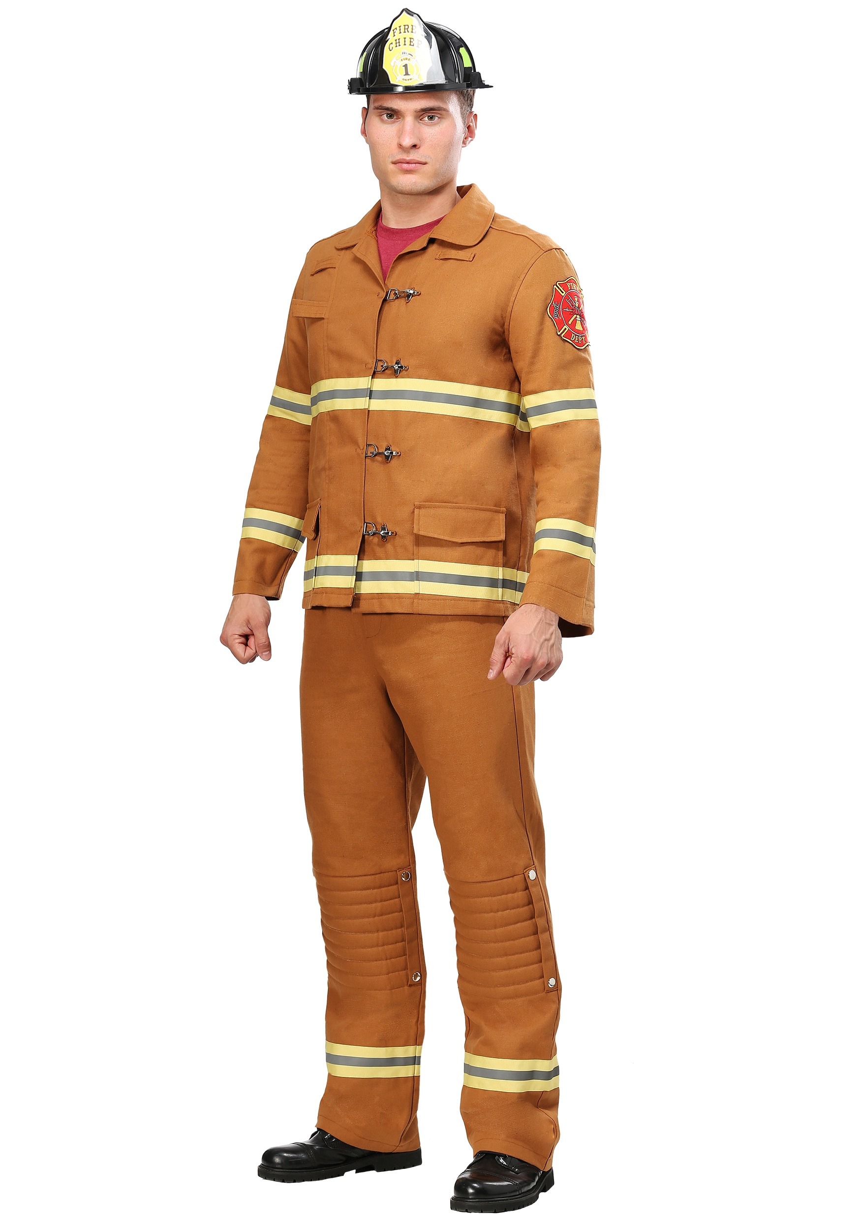 Tan Uniform Firefighter Costume for Adults