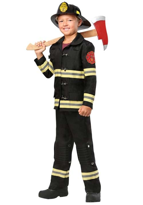 Kids Black Uniform Firefighter Costume-update