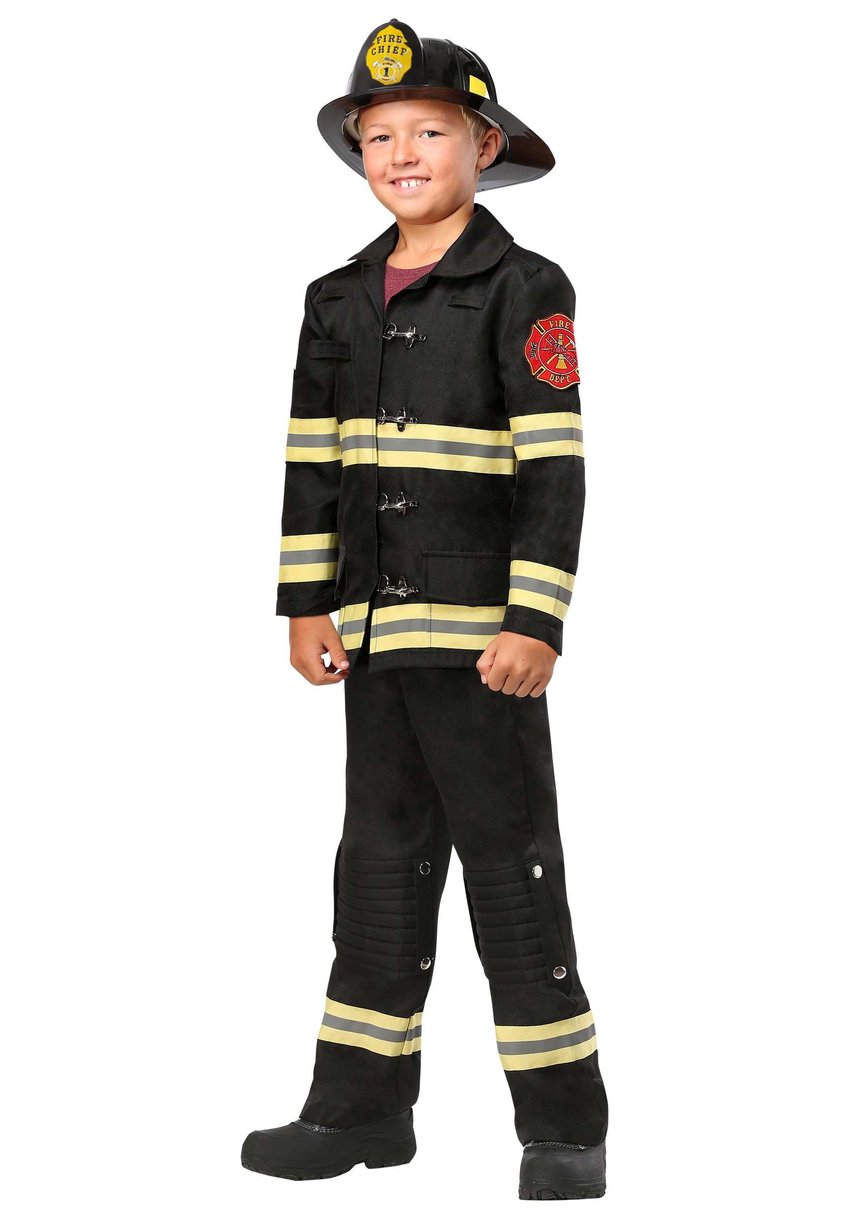 Black Uniform Firefighter Costume for Kids
