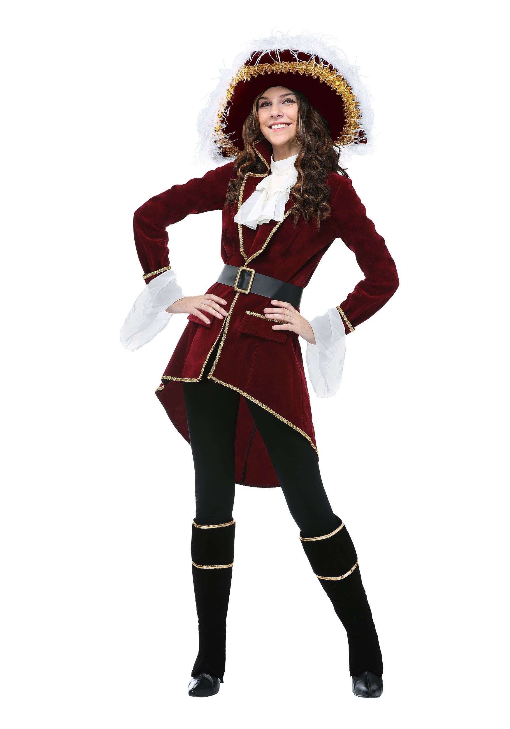 Captain Hook Women's Plus Size Costume | Adult | Womens | Black/Red/Brown | 4X | FUN Costumes