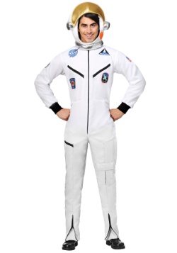 Adult Plus Size White Astronaut Jumpsuit Costume