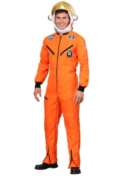 Adult Plus Size Orange Astronaut Jumpsuit Costume