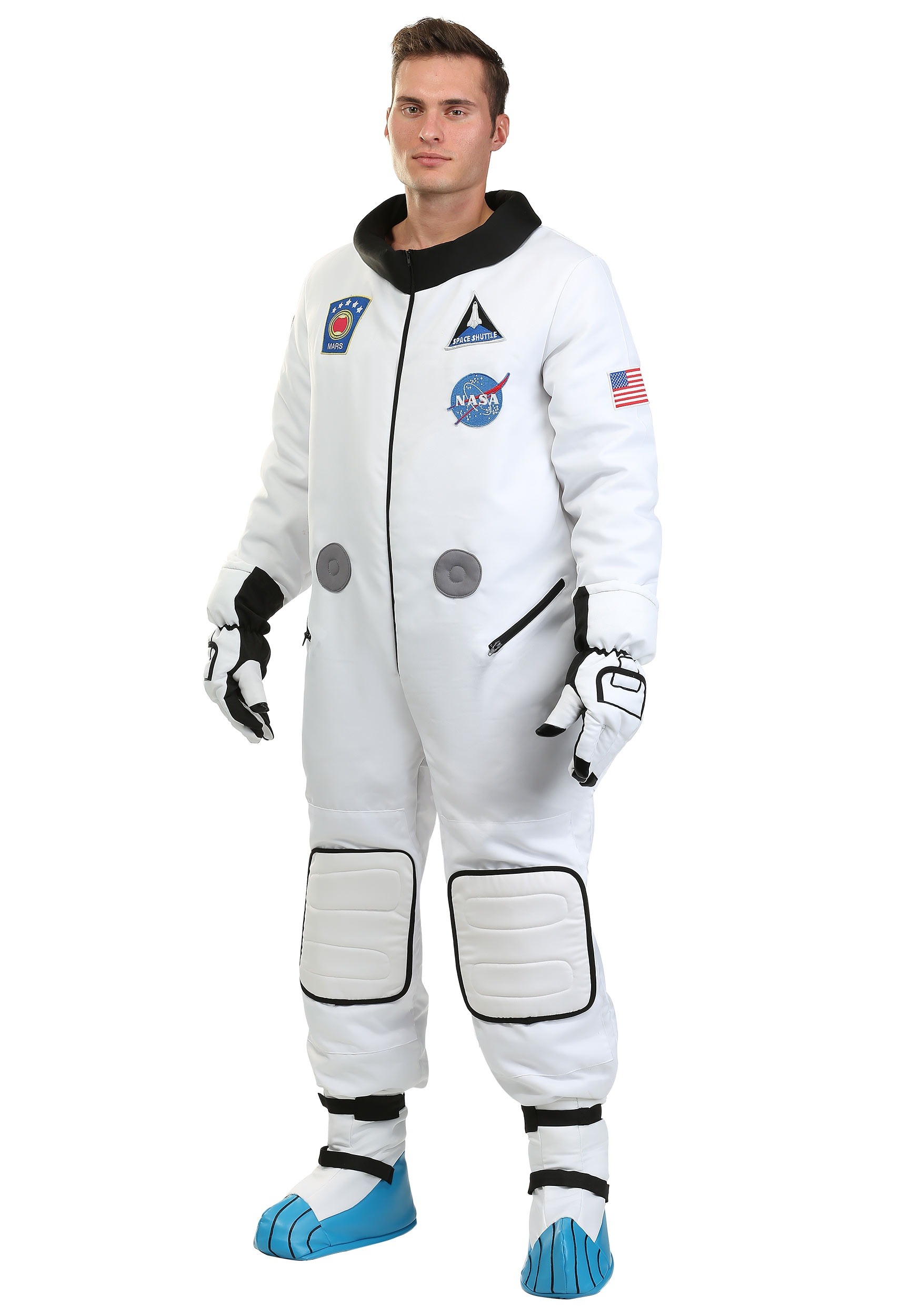 Astronaut Costume Fancy Dress Mens Spaceman White Suit Buzz Space Mission Pilot 
