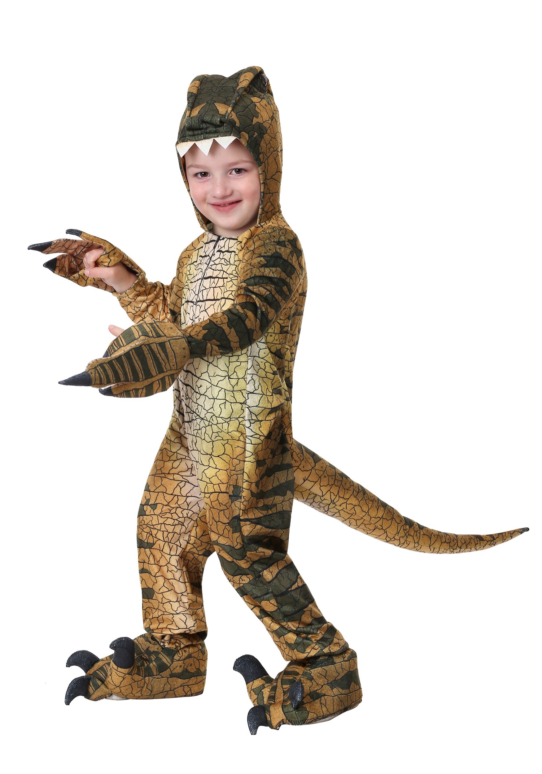 Photos - Fancy Dress Toddler FUN Costumes Velociraptor Costume for Toddlers Brown/Yellow/Green 