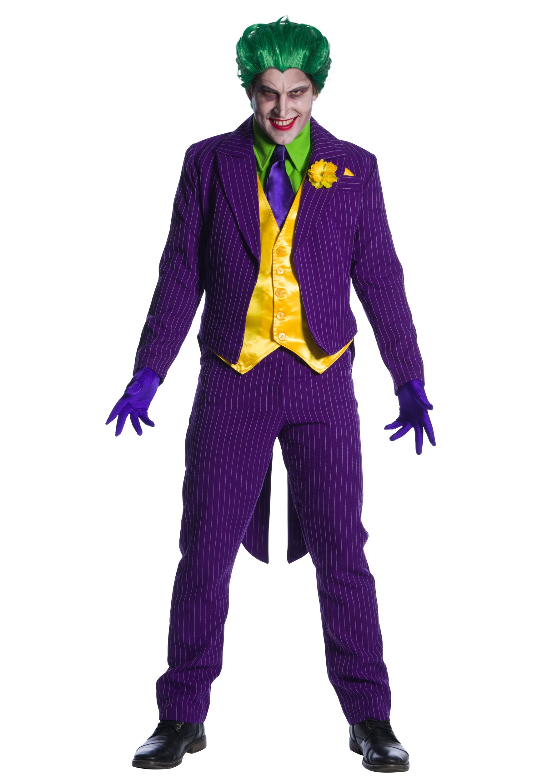 Suicide Squad The Joker Costume Shirt Wig Makeup Kit Mens Dc Comics Std-XL.