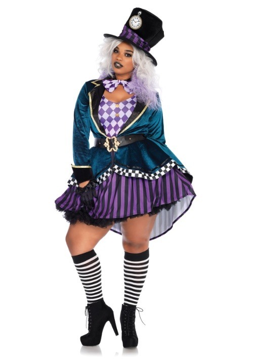 Women's Delightful Mad Hatter Plus Size Costume