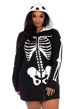 Plus Size Cozy Skeleton Costume for Women