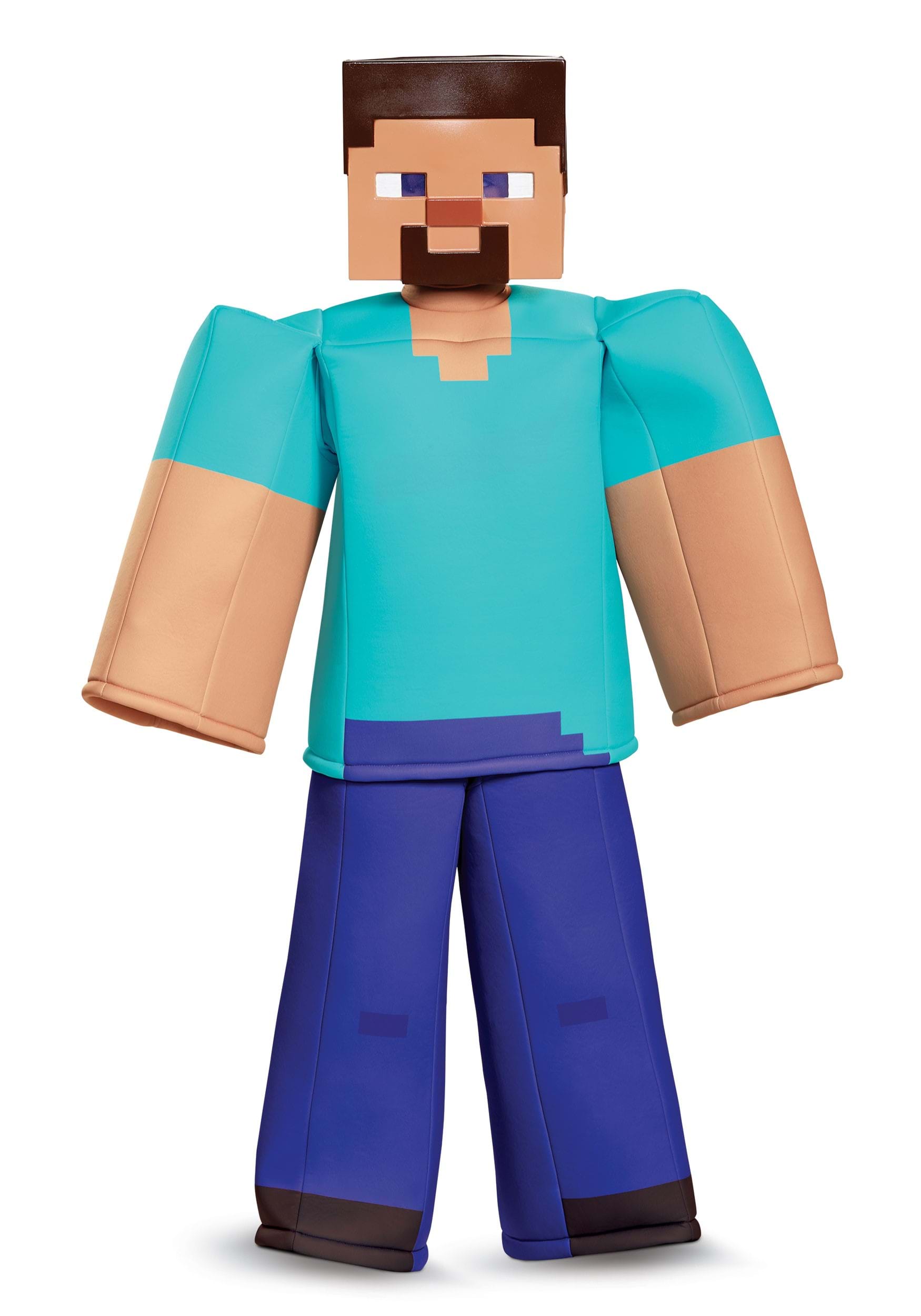 Photos - Fancy Dress Prestige Disguise Steve  Costume for Boys from Minecraft Blue/Skin Colo 