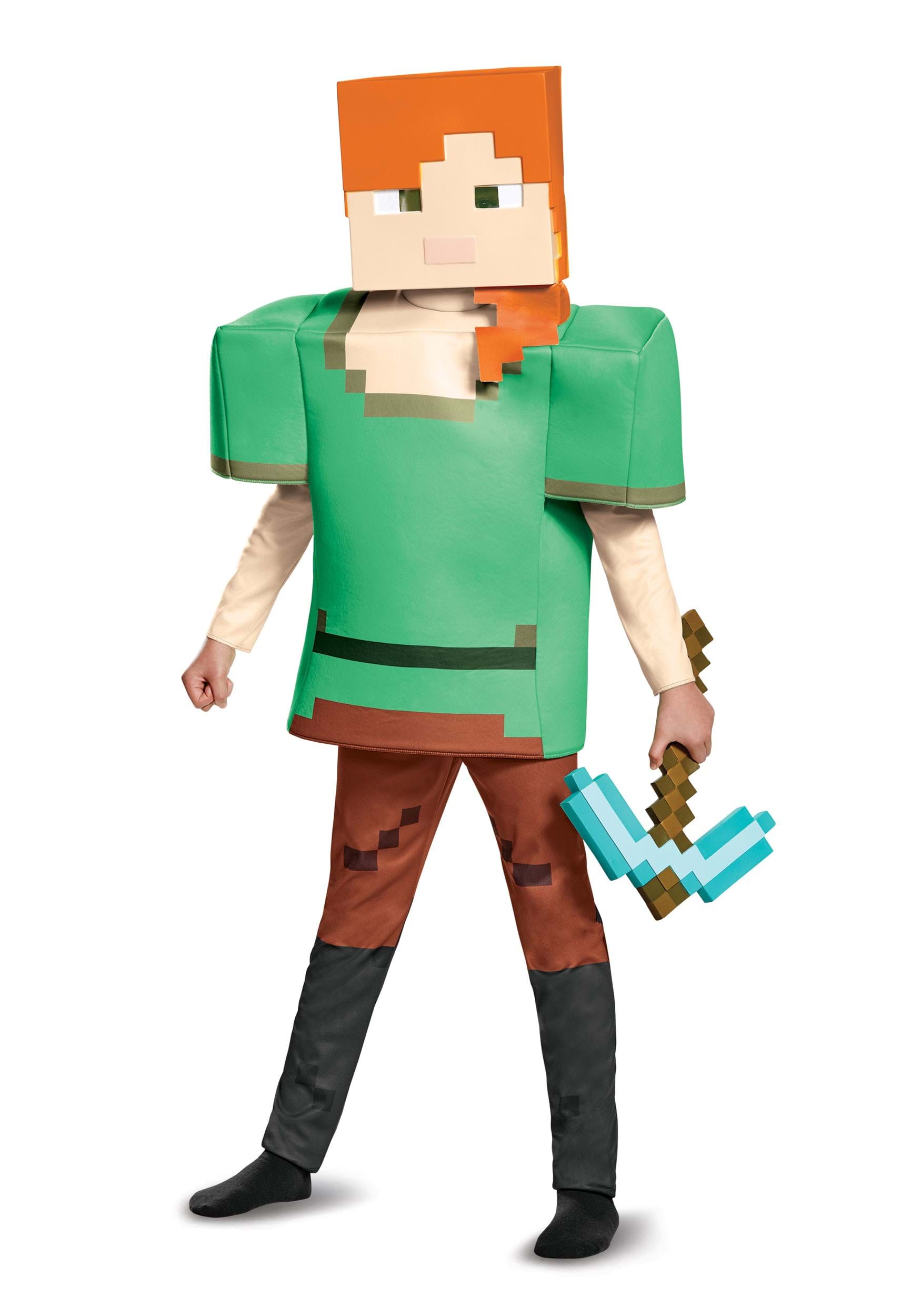 Photos - Fancy Dress Alex Disguise Minecraft  Deluxe Costume for Girls Green/Yellow/Oran 