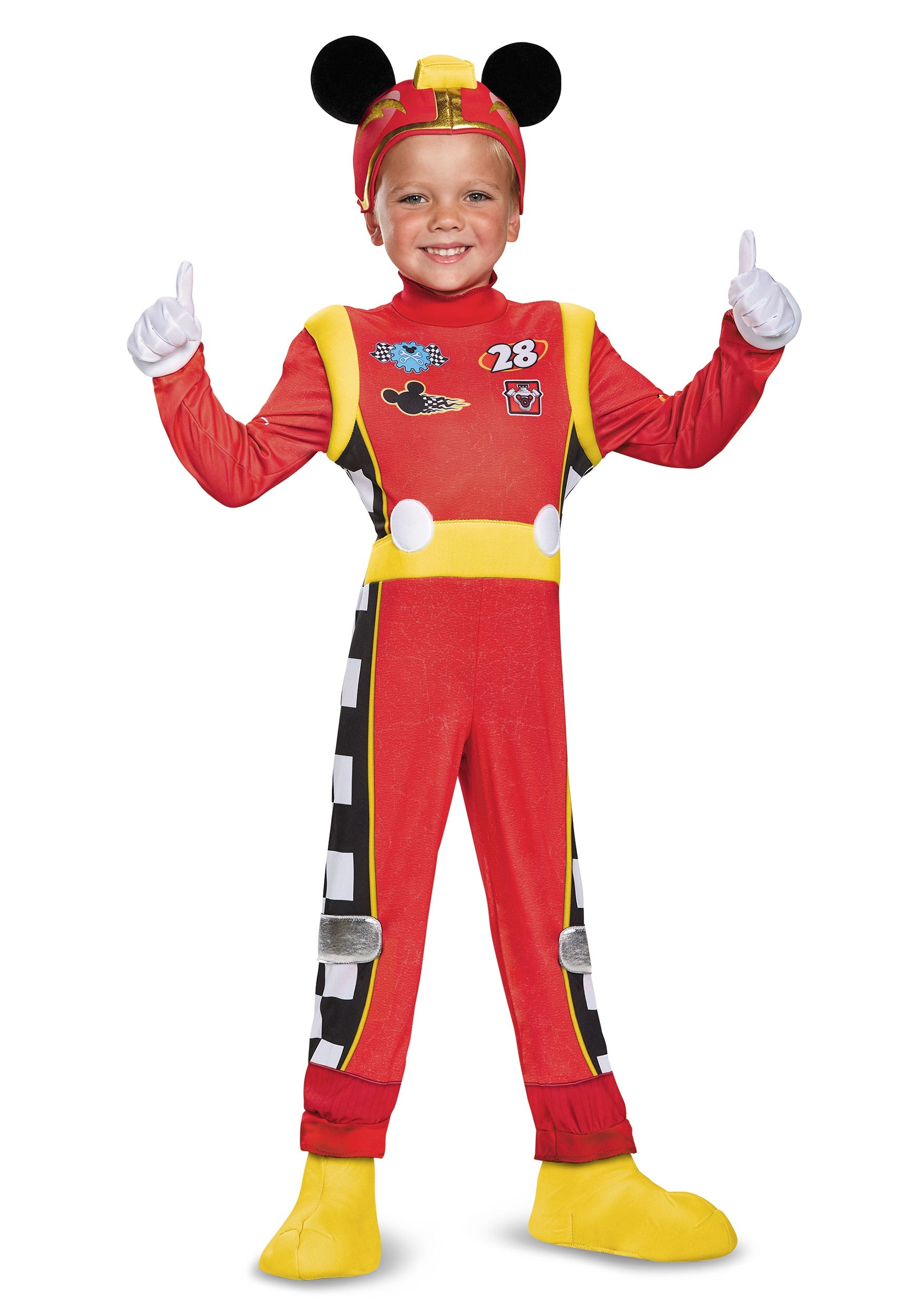 Photos - Fancy Dress Deluxe Disguise Toddler Mickey Roadster  Costume Red/Yellow DI20205S 