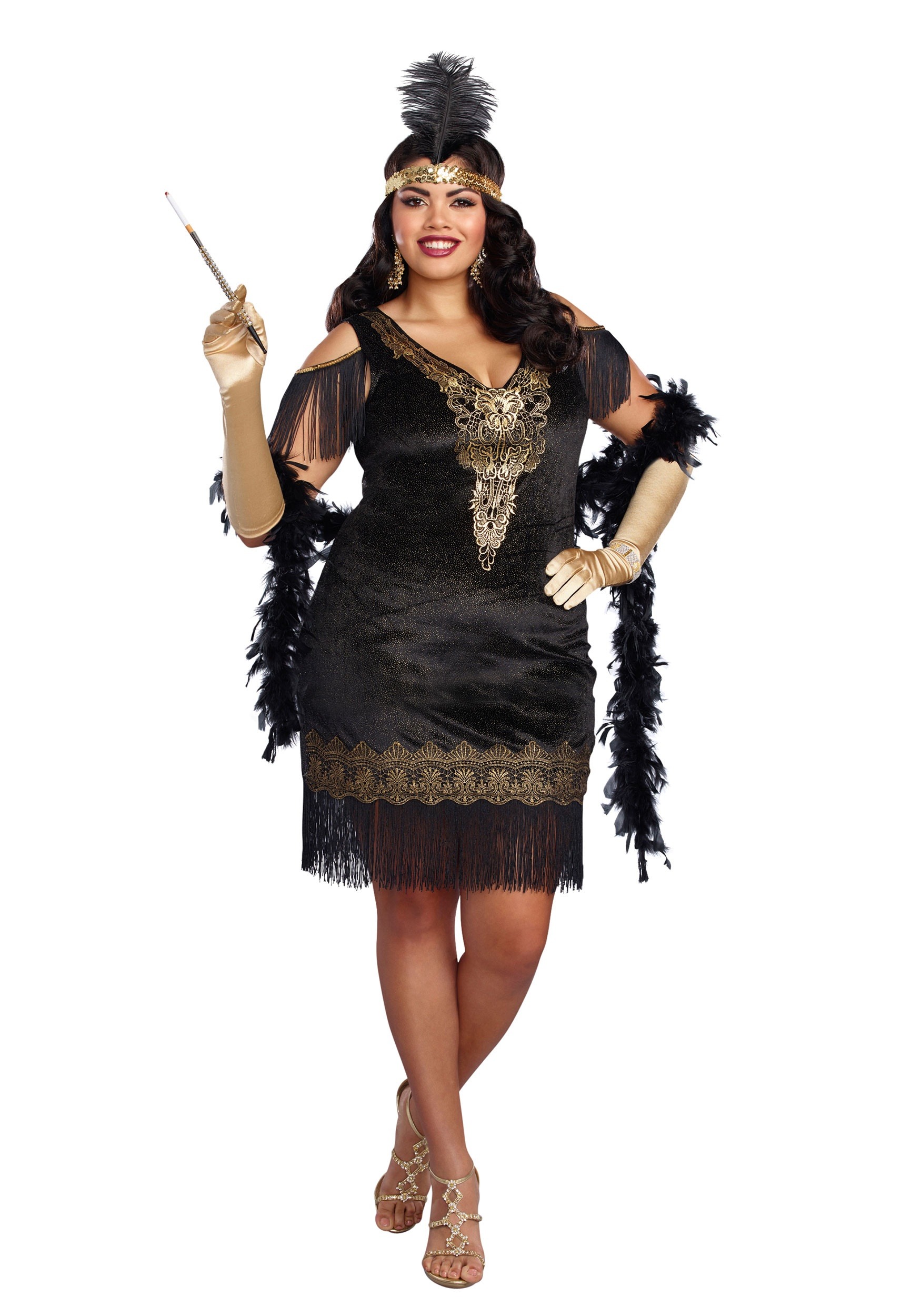 Photos - Fancy Dress Dreamgirl Plus Size Swanky Flapper Women's Costume Dress | Adult Flapper C