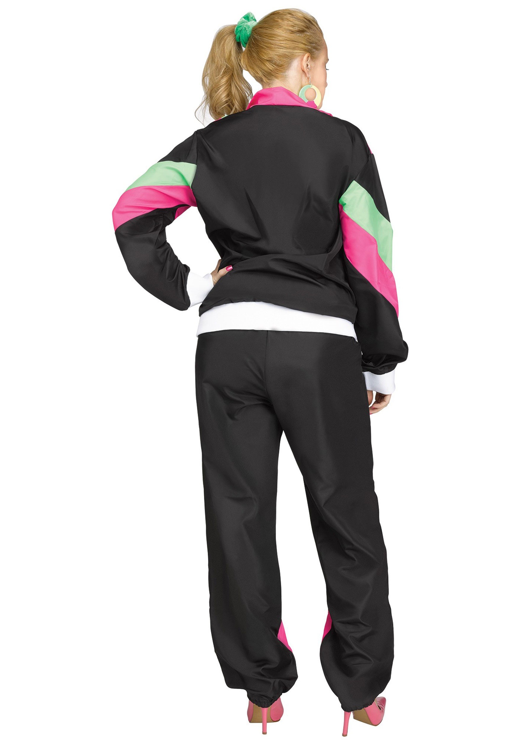 Black 80s Tracksuit Costume Outfit