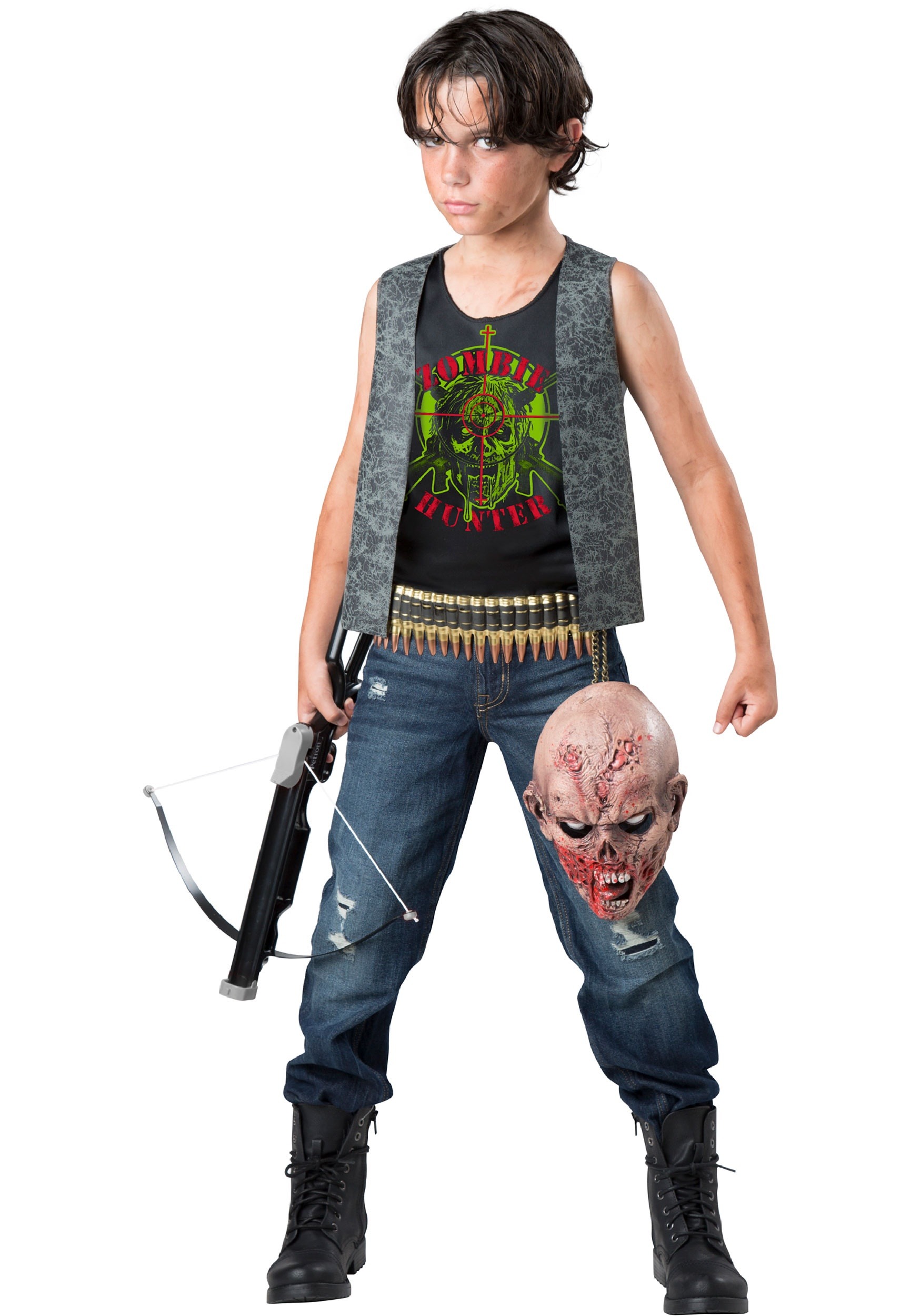 Photos - Fancy Dress Character In  Zombie Hunter Costume for Boys Black/Green IN17113 
