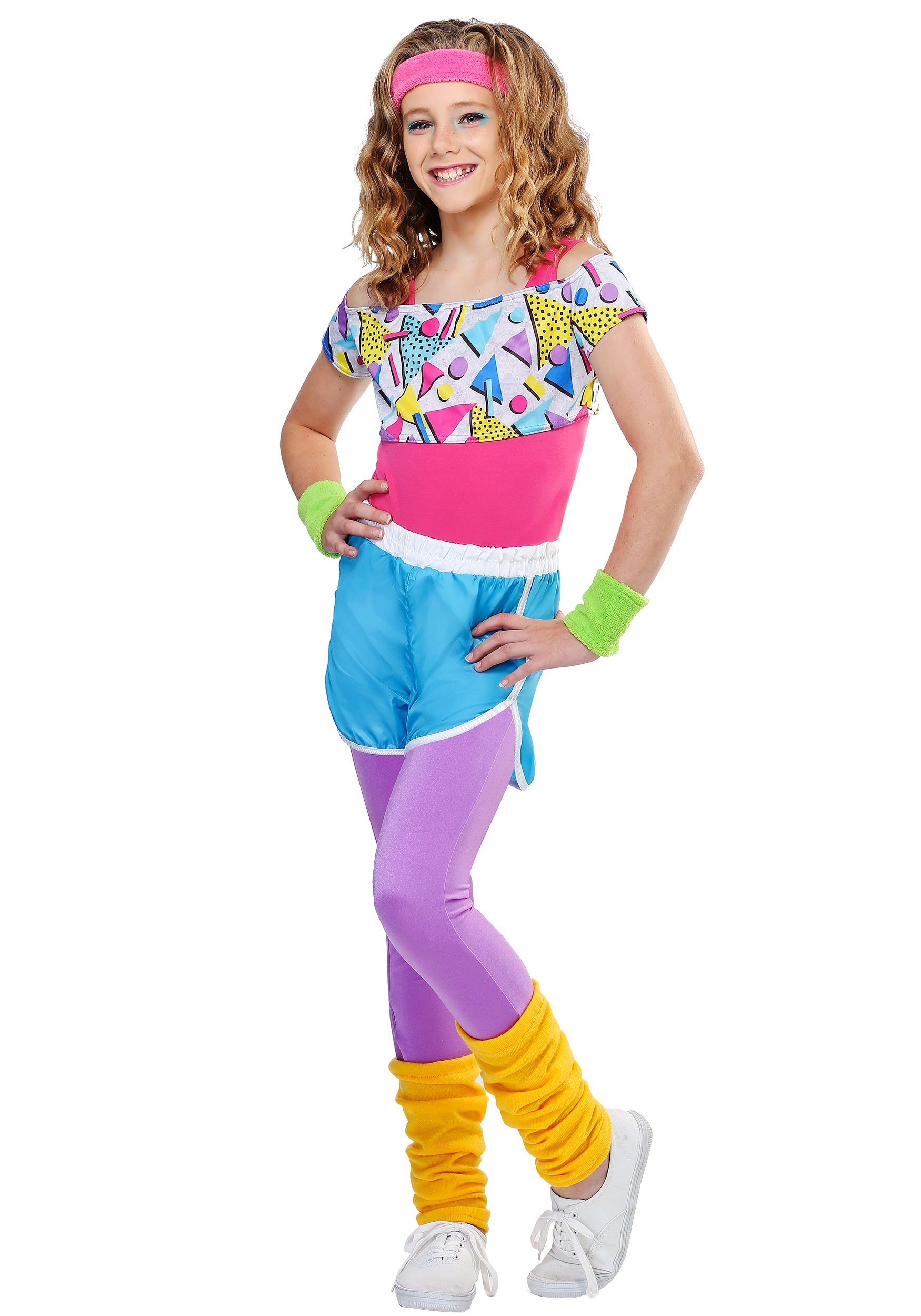 Photos - Fancy Dress Work FUN Costumes  It Out 80s Girl's Costume Pink/Purple/Blue FUN62 