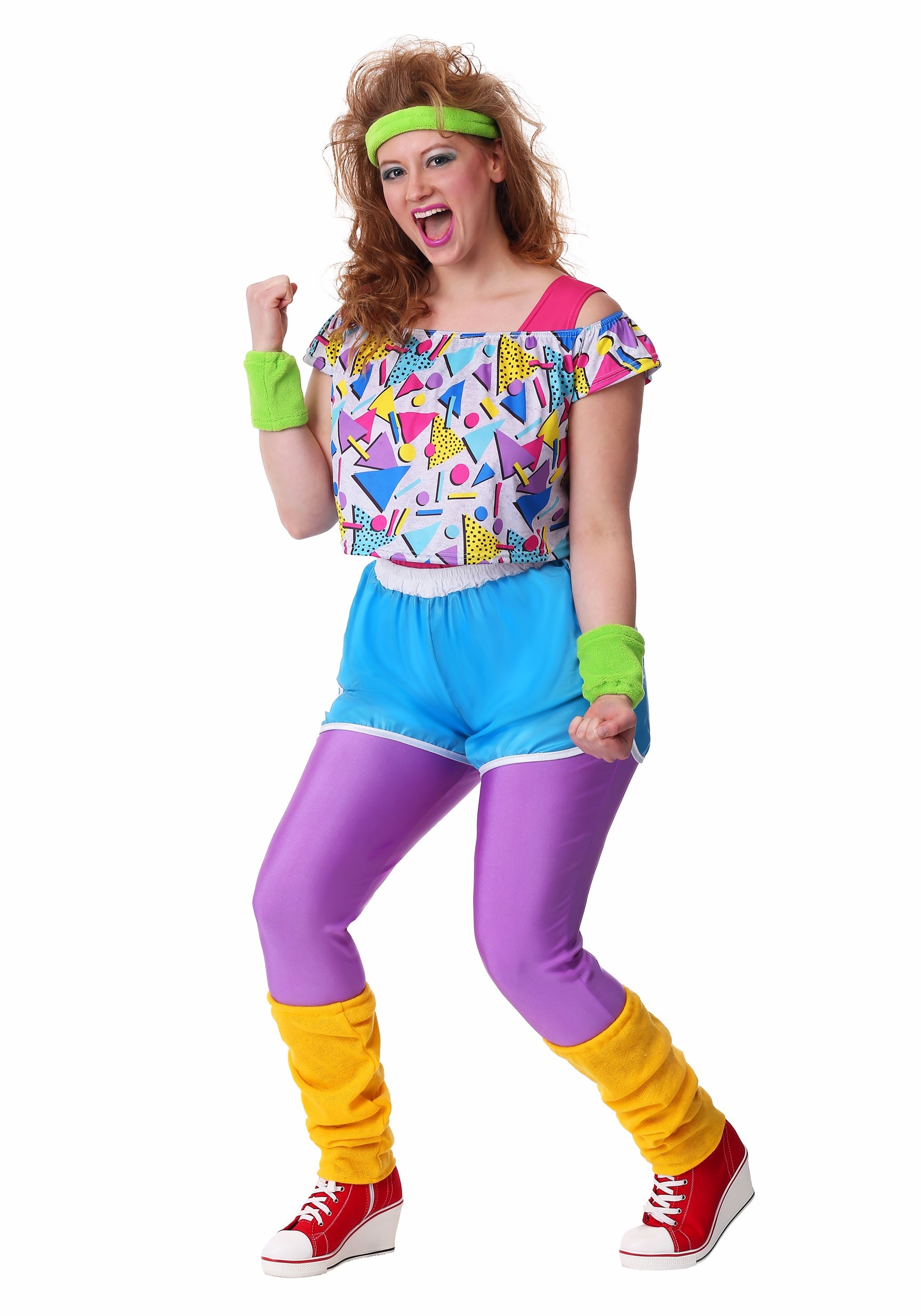 Plus Size Work It Out 80s Womens Costume