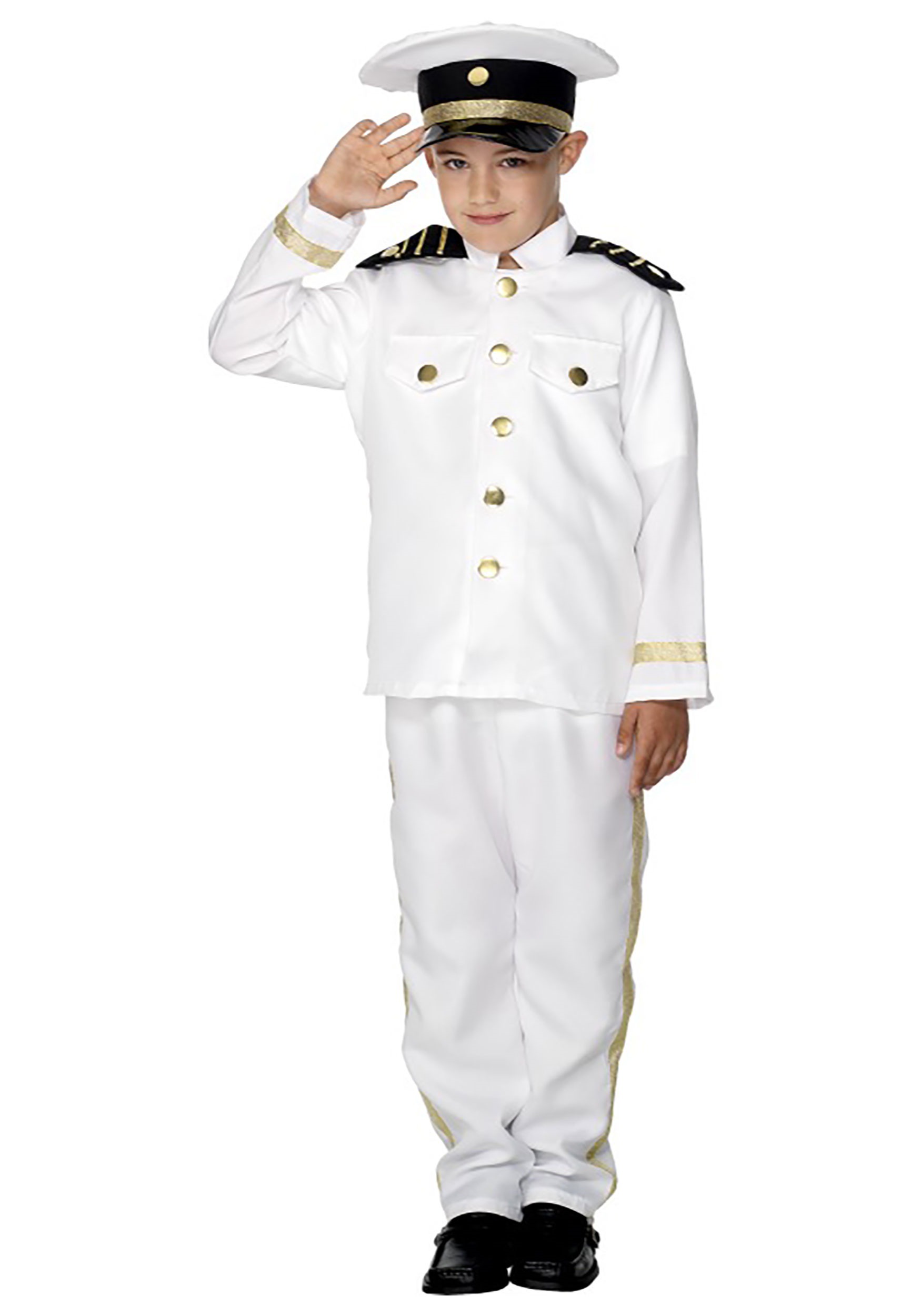 Photos - Fancy Dress Smiffys Kid's Navy Captain Costume White SM30025