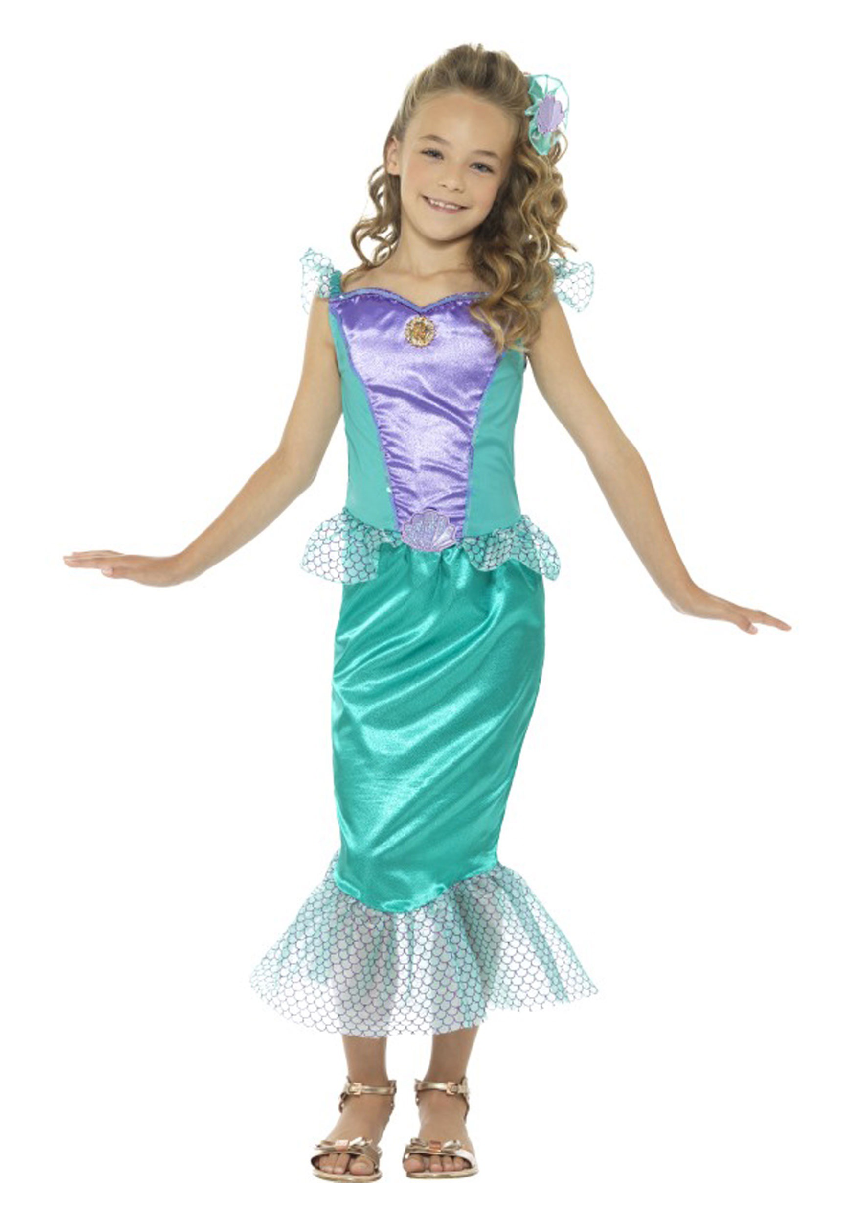 Ocean Mermaid Girls Costume Dress