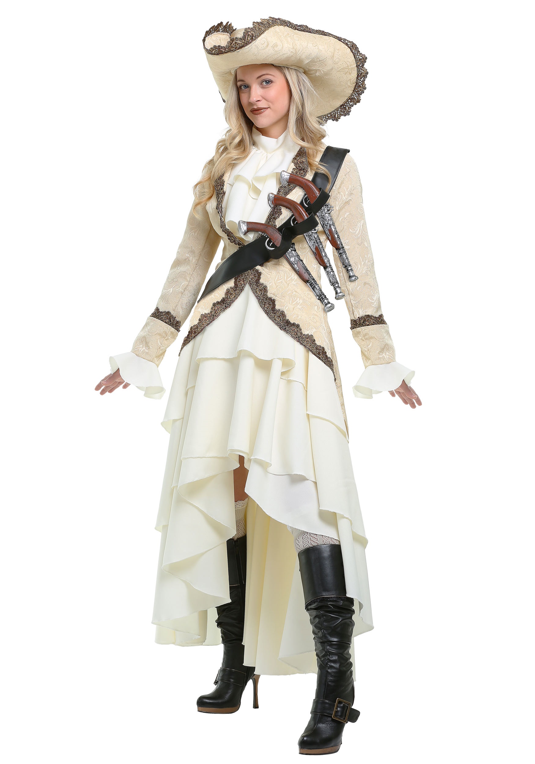 Plus Size Skeleton Flag Rogue Pirate Costume for Women