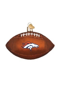 Denver Broncos Glass Football Ornament