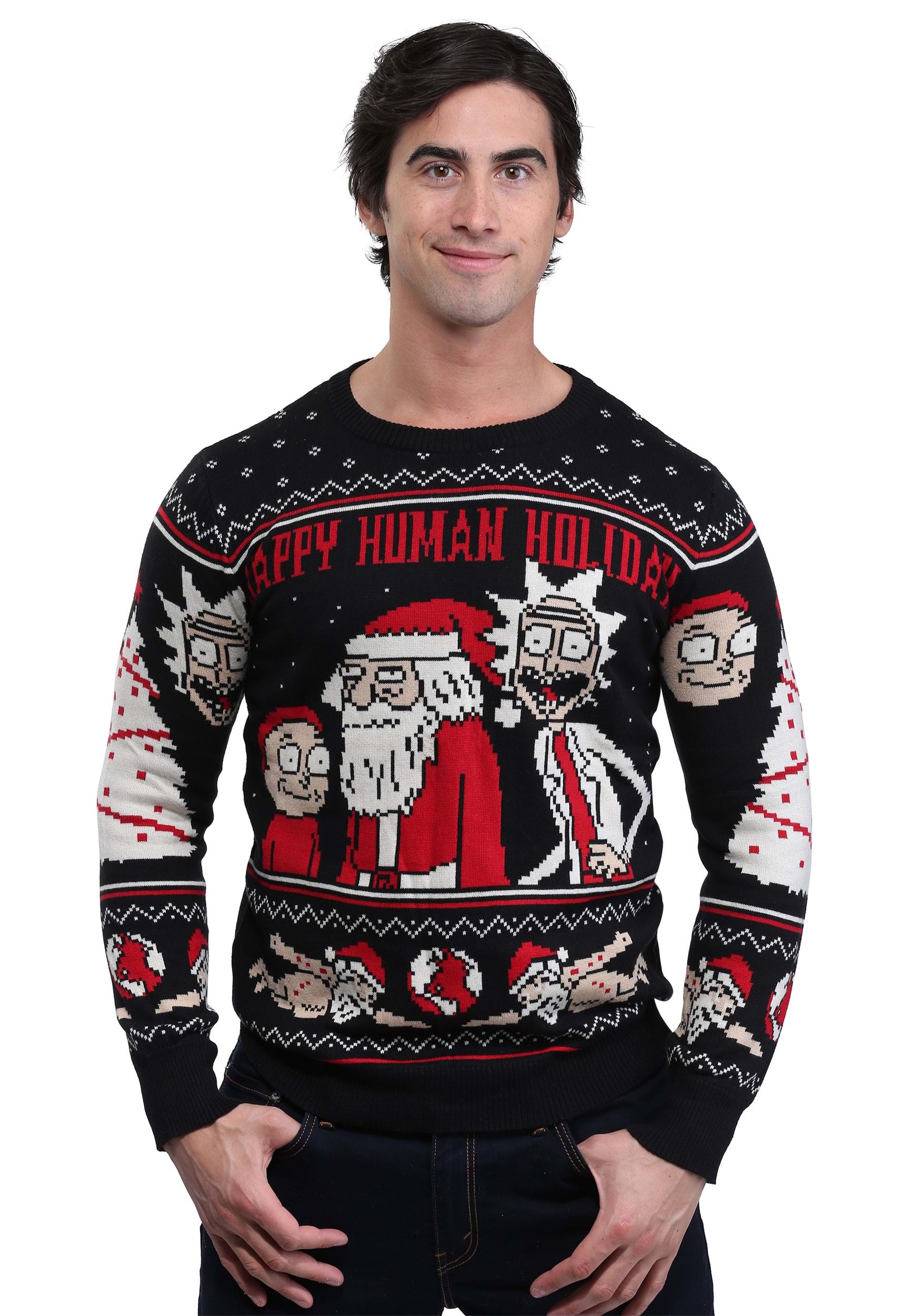Rick and Morty Happy Human Adult Ugly Christmas Sweater