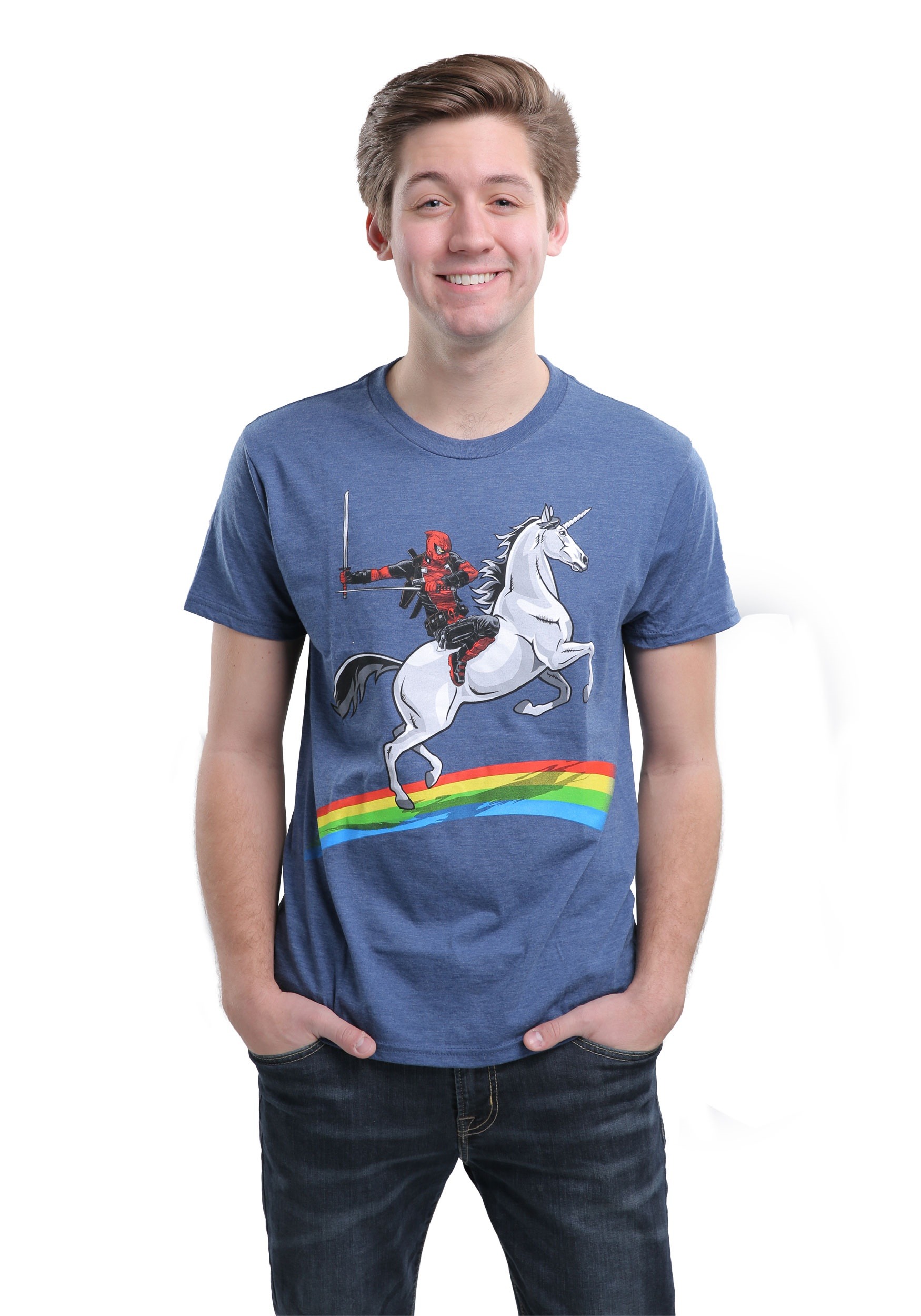 Deadpool Glory Unicorn Mens T Shirt