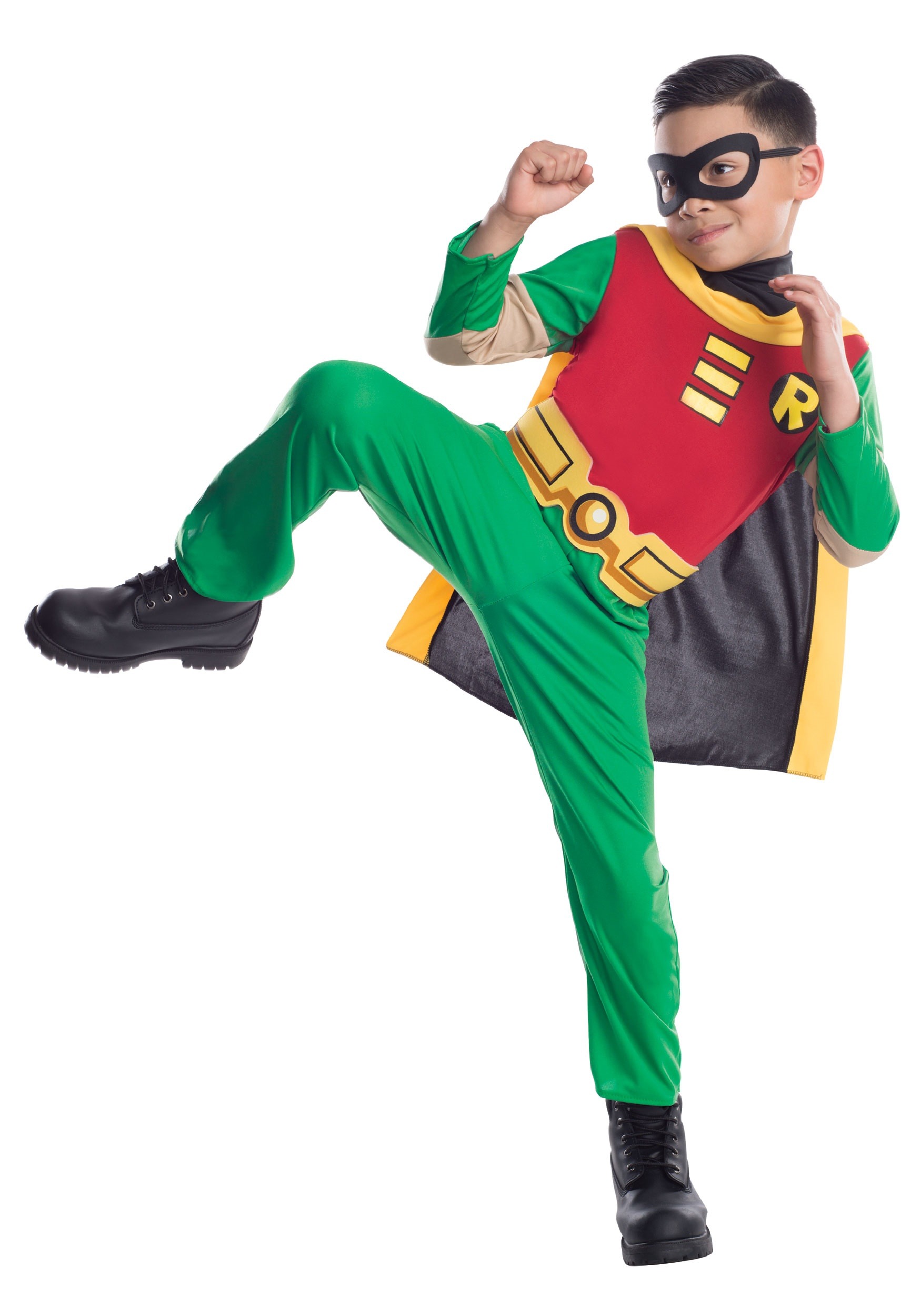 NWT TEEN TITANS GO ROBIN HALLOWEEN COSTUME OUTFIT COMPLETE CHILD MEDIUM