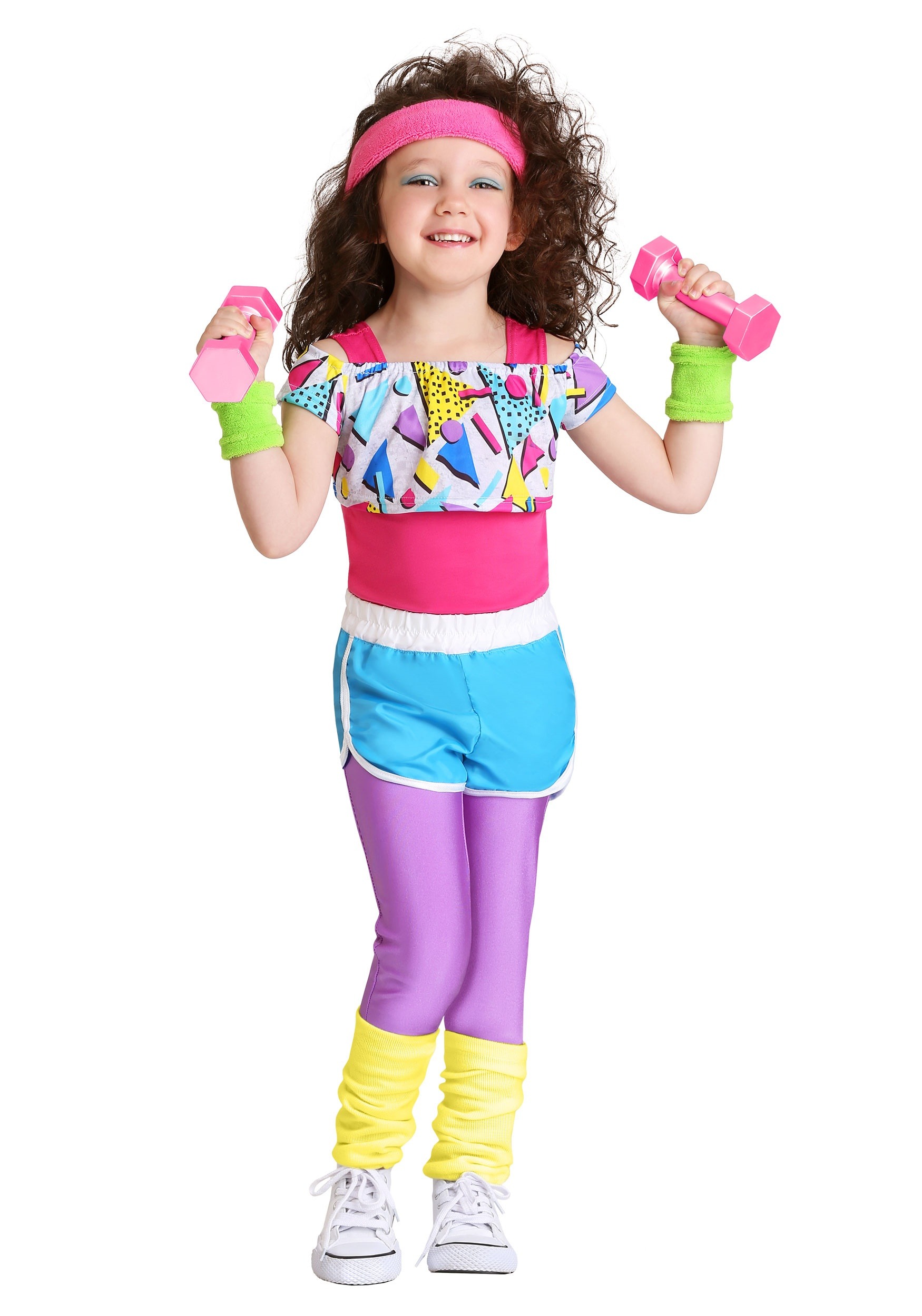 Toddler Work It Out 80s Costume for Girls