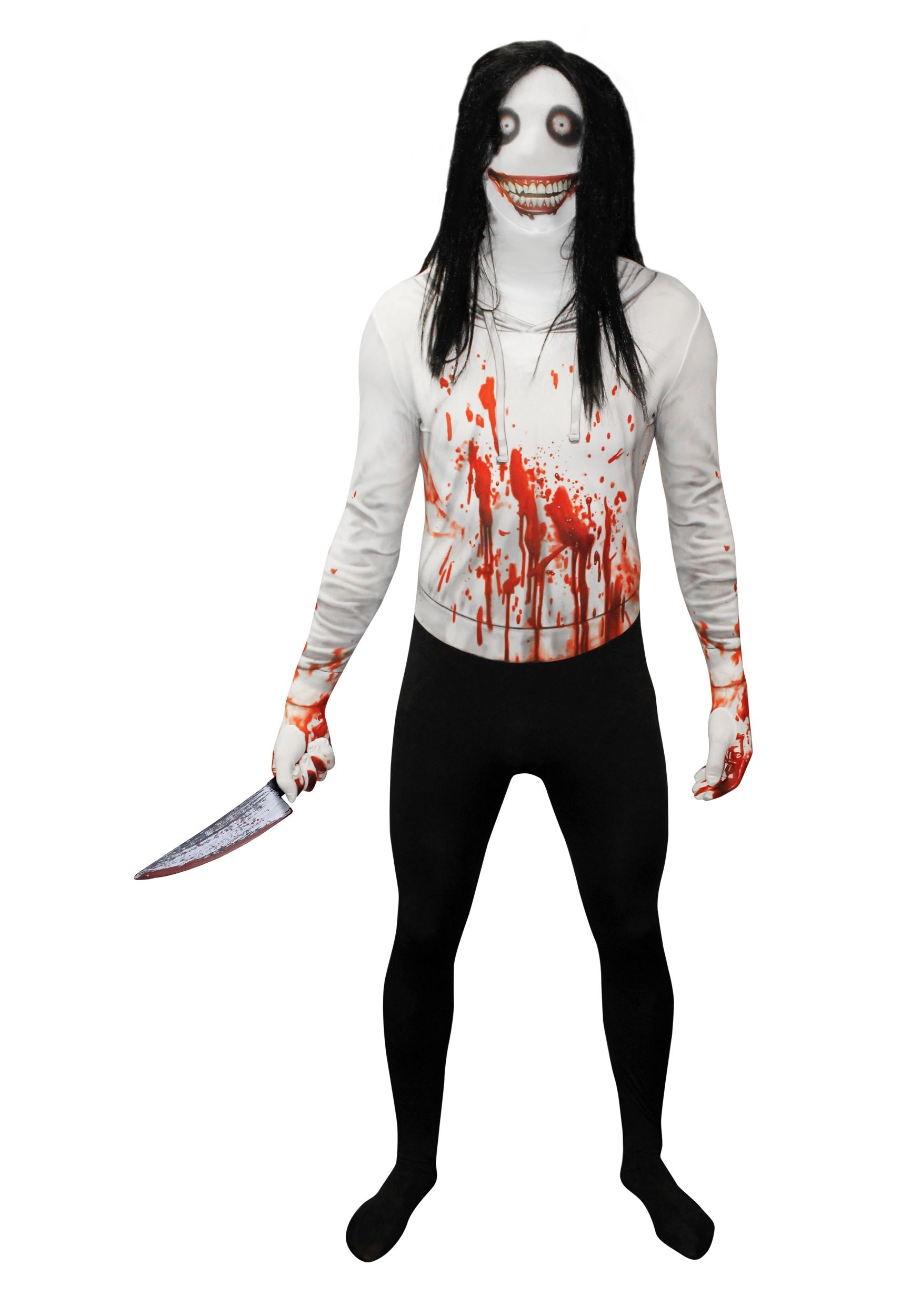 Photos - Fancy Dress Morphsuits Jeff the Killer Adult Morphsuit Black/Red/White MPMPJK