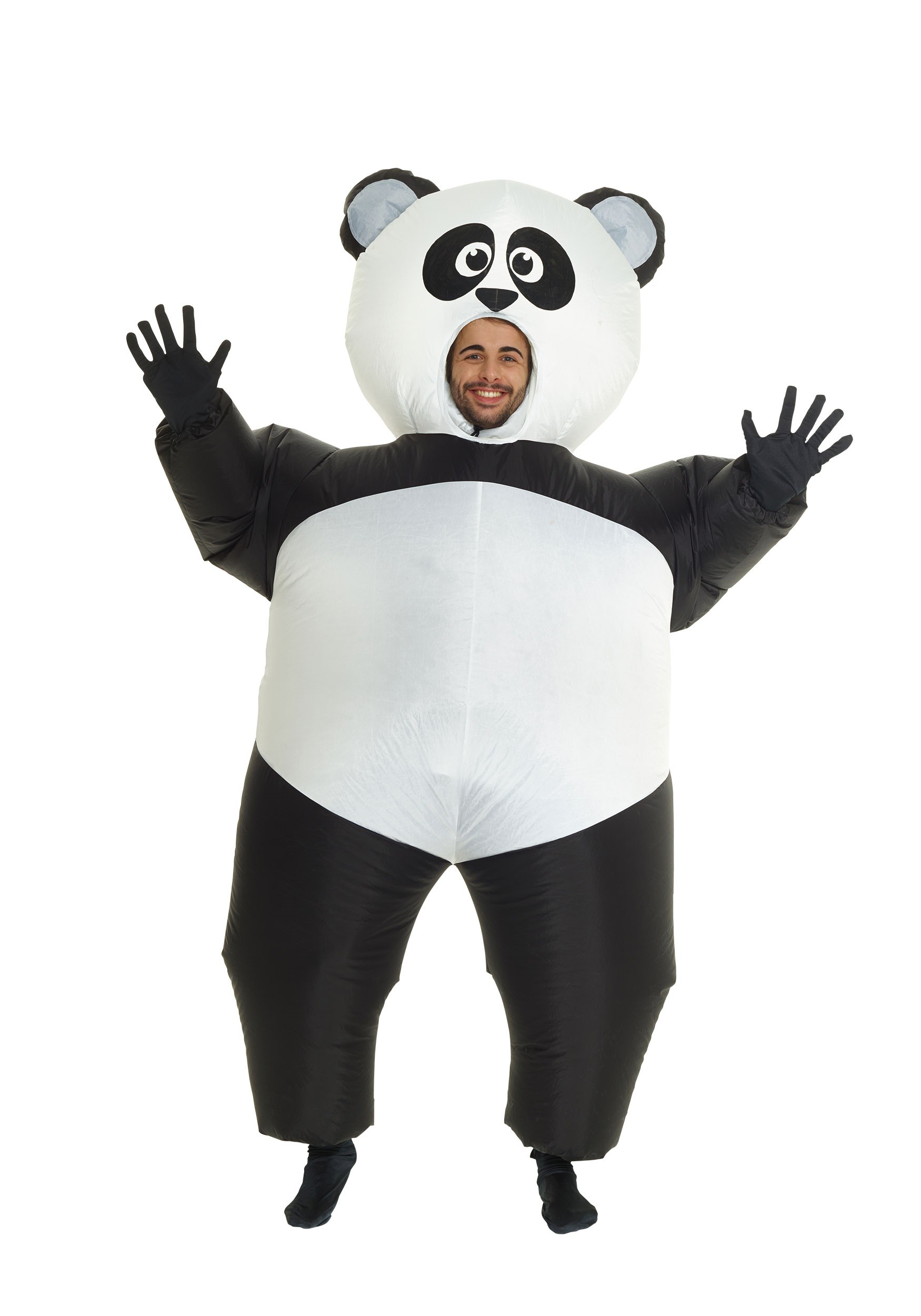 Photos - Fancy Dress Panda Morphsuits Inflatable  Adult Costume Black/White MPMCGIPA 