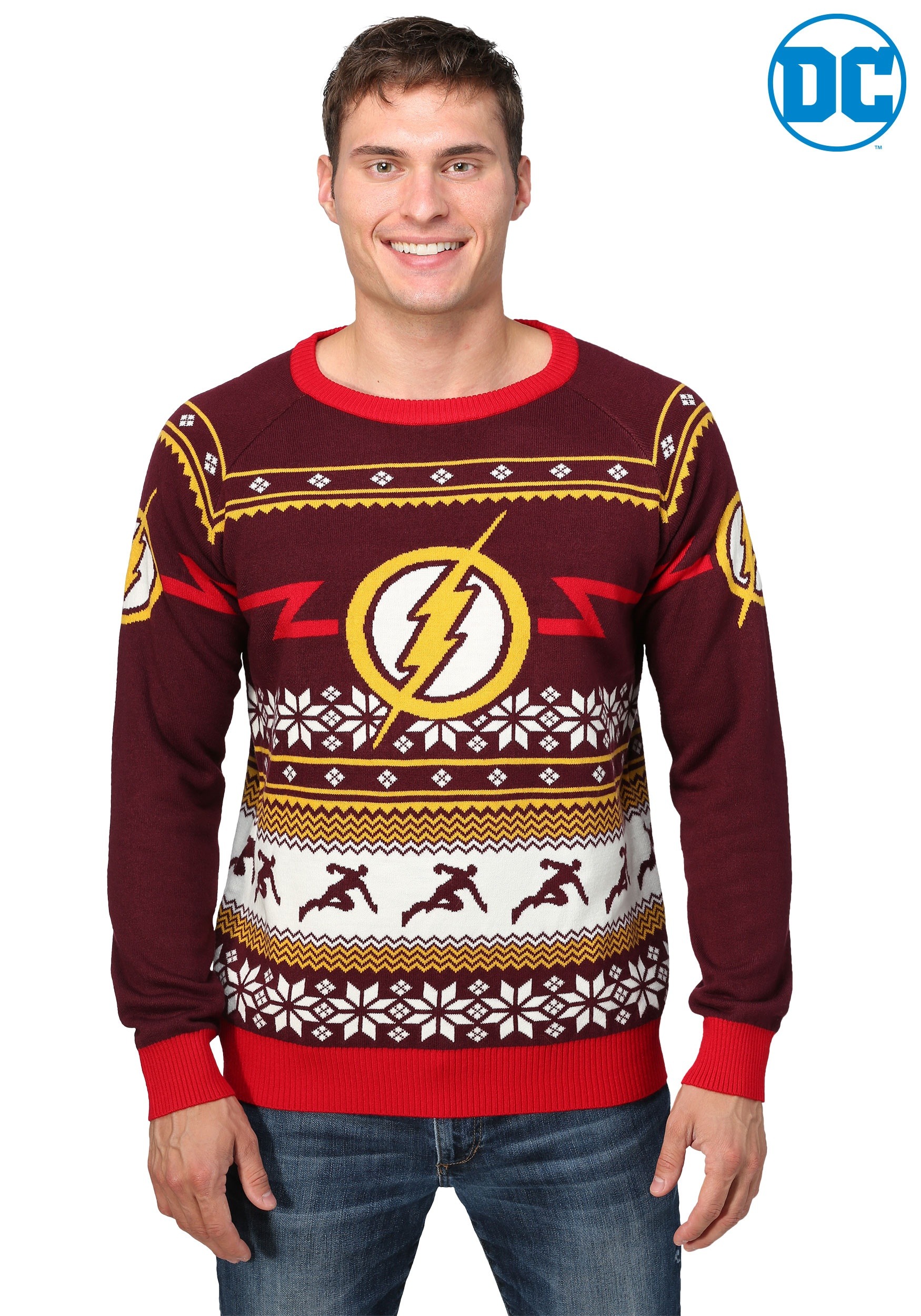Flash Logo Ugly Christmas Sweater for Men