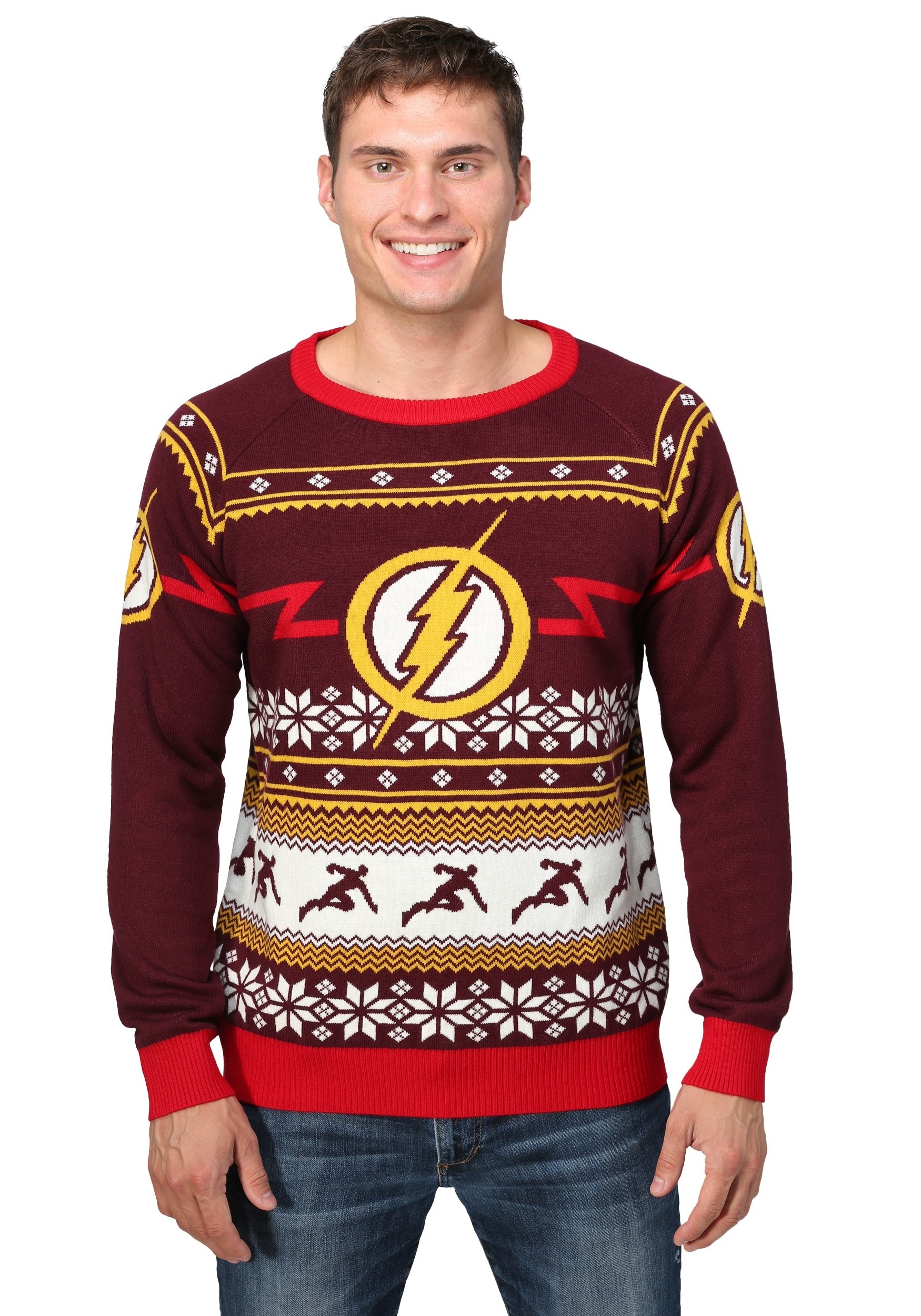 DC Comics Flash Logo Adult Ugly Sweater