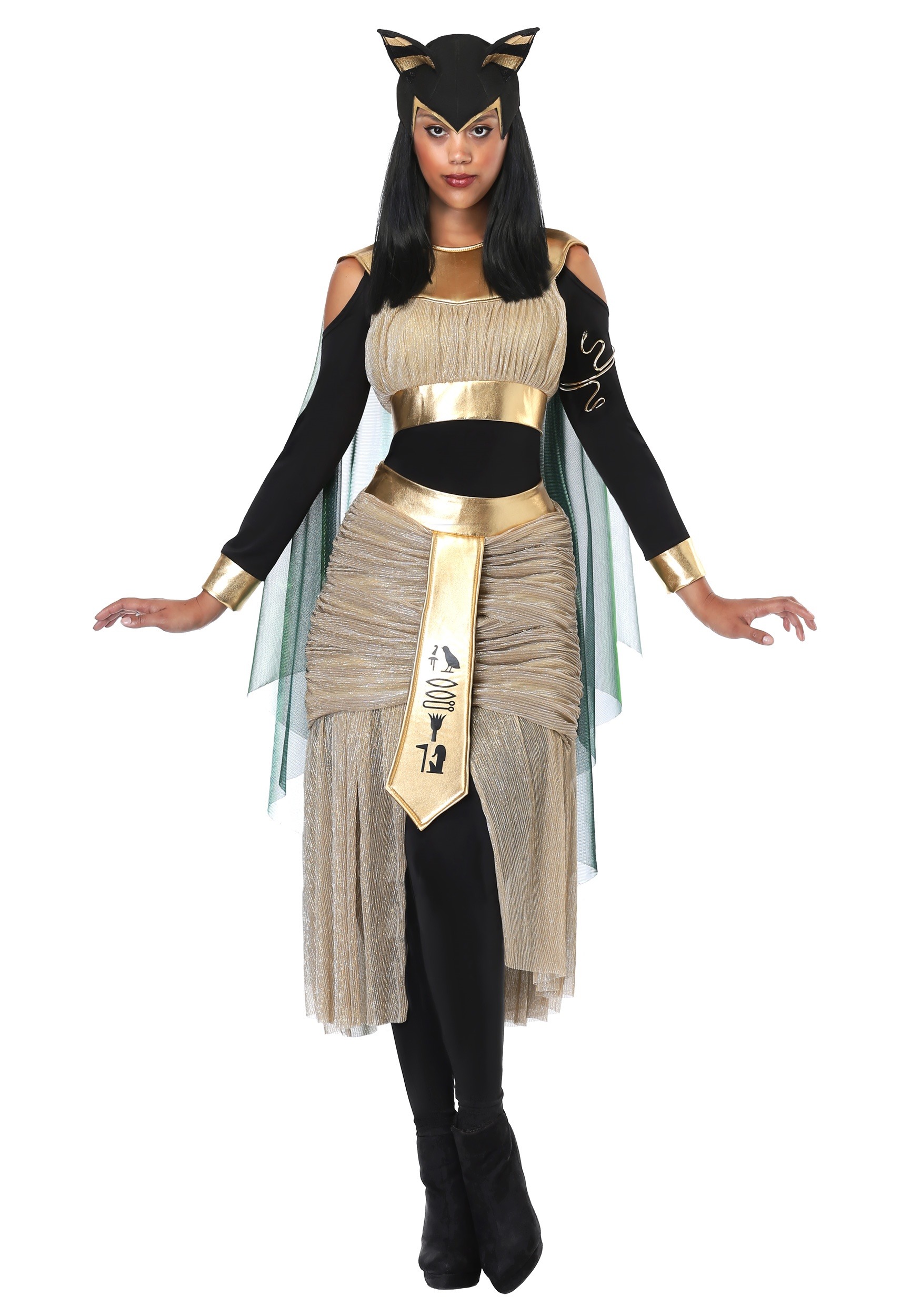 Photos - Fancy Dress Goddess FUN Costumes Egyptian  Bastet Women's Costume Black/Orange/ 