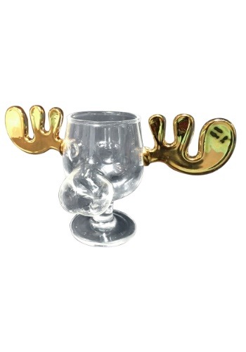 Christmas Vacation Gold Antlers Glass Moose Mug