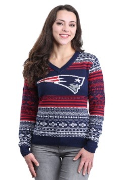 New England Patriots Big Logo Aztec Sweater