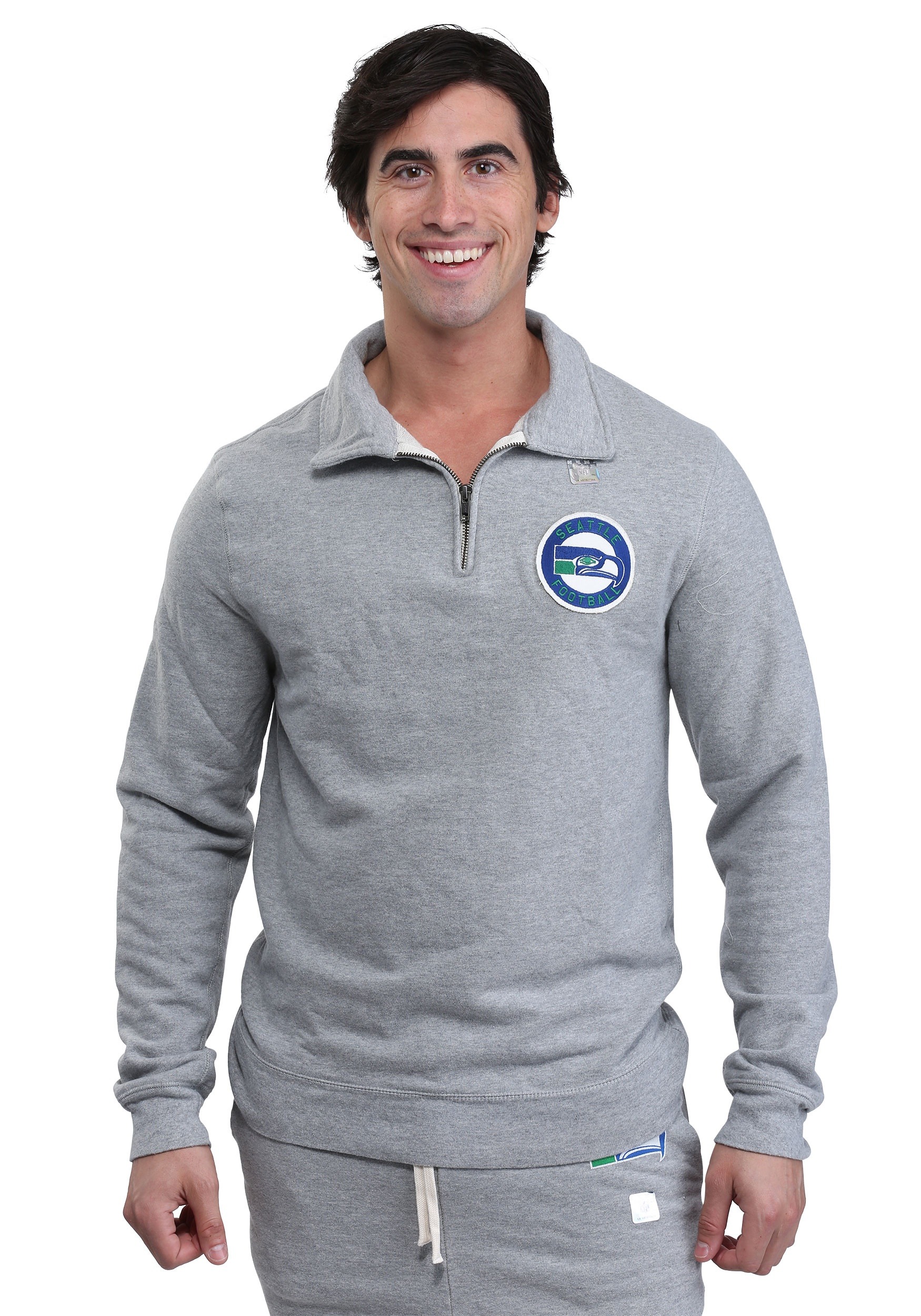 mens grey quarter zip sweater