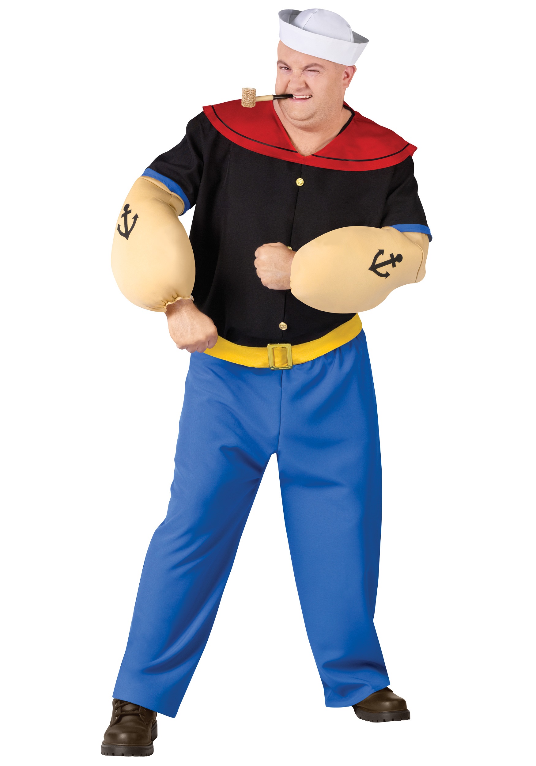 Photos - Fancy Dress MAN Fun World Popeye the Sailor  Plus Size Costume for Men Black FU102725 